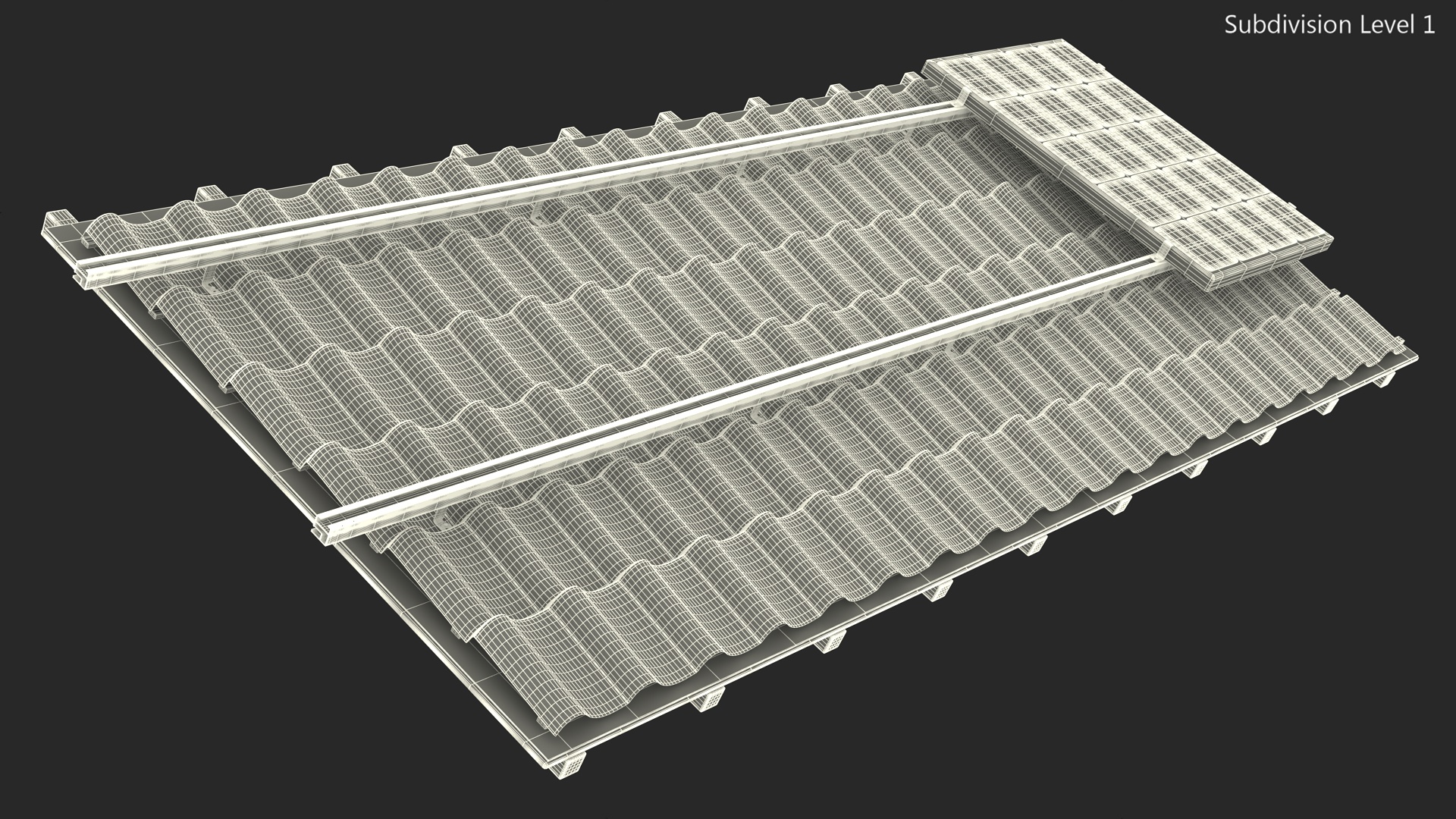3D model Metal Roofing with Solar Panel