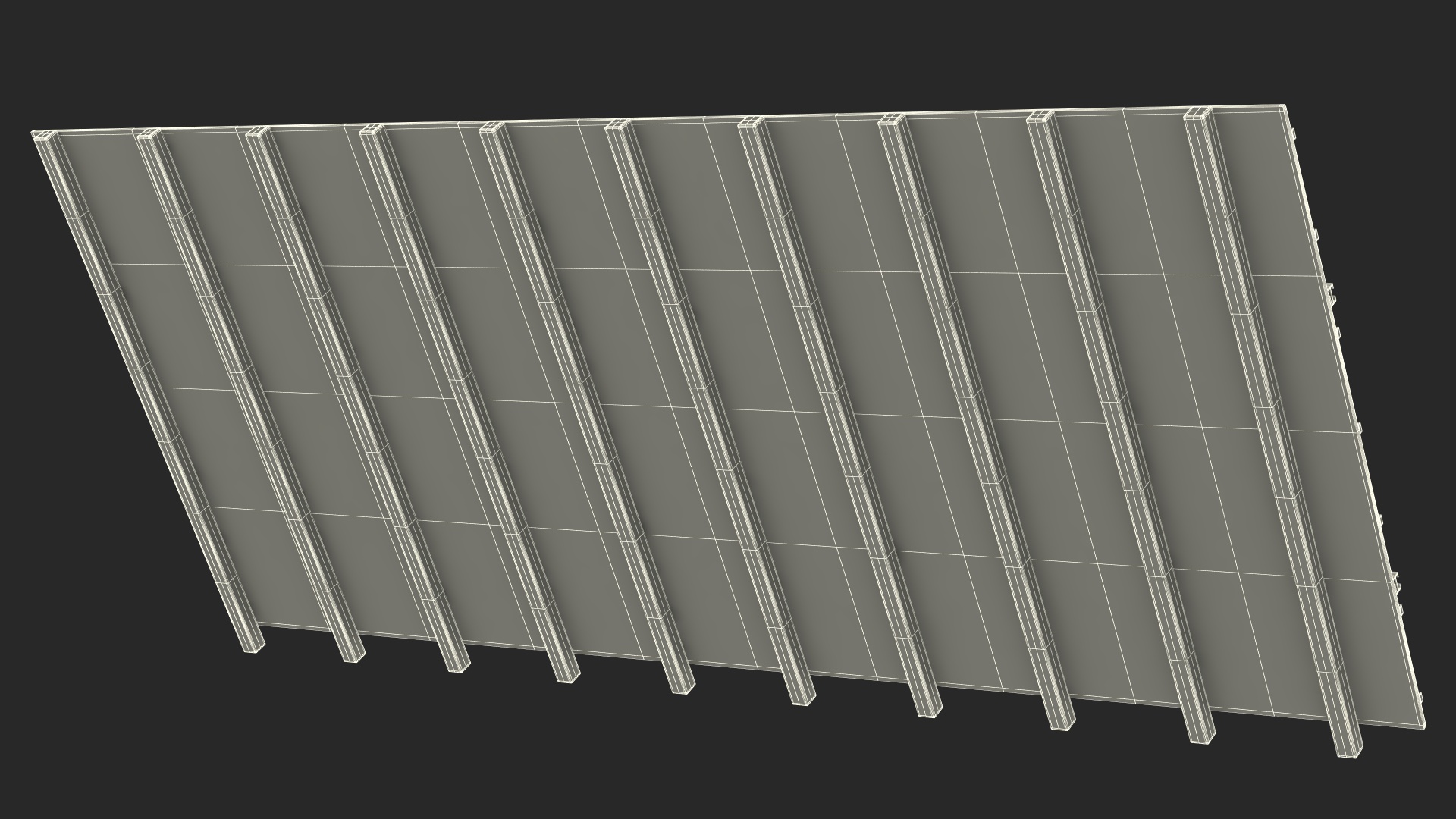 3D model Metal Roofing with Solar Panel
