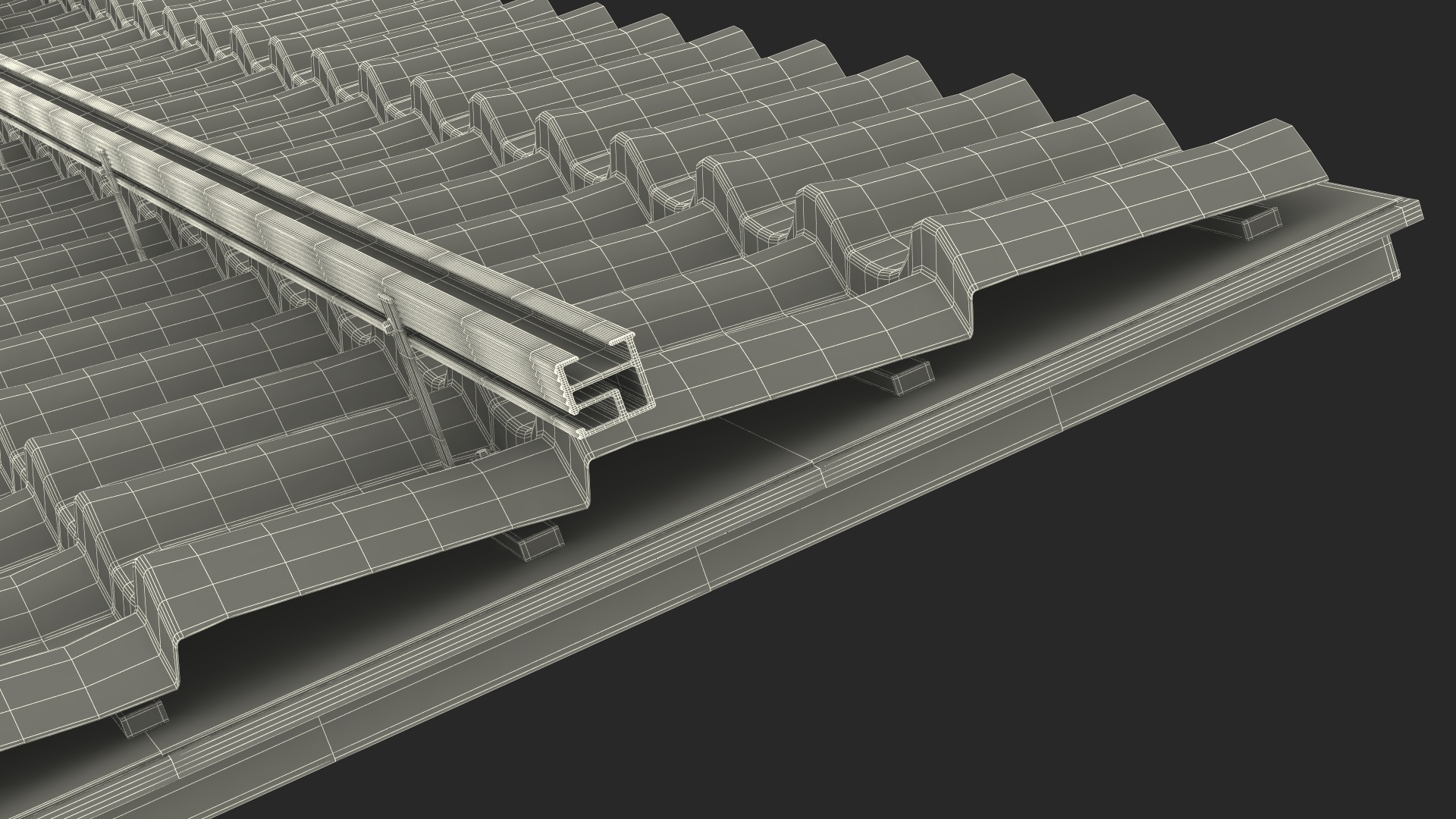 3D model Metal Roofing with Solar Panel