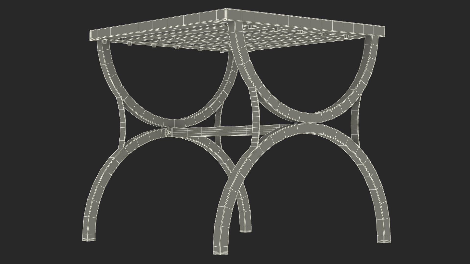 Garden Metal Side Table Brown 3D model