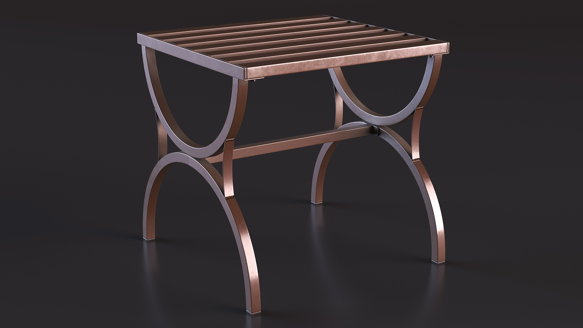 Garden Metal Side Table Brown 3D model
