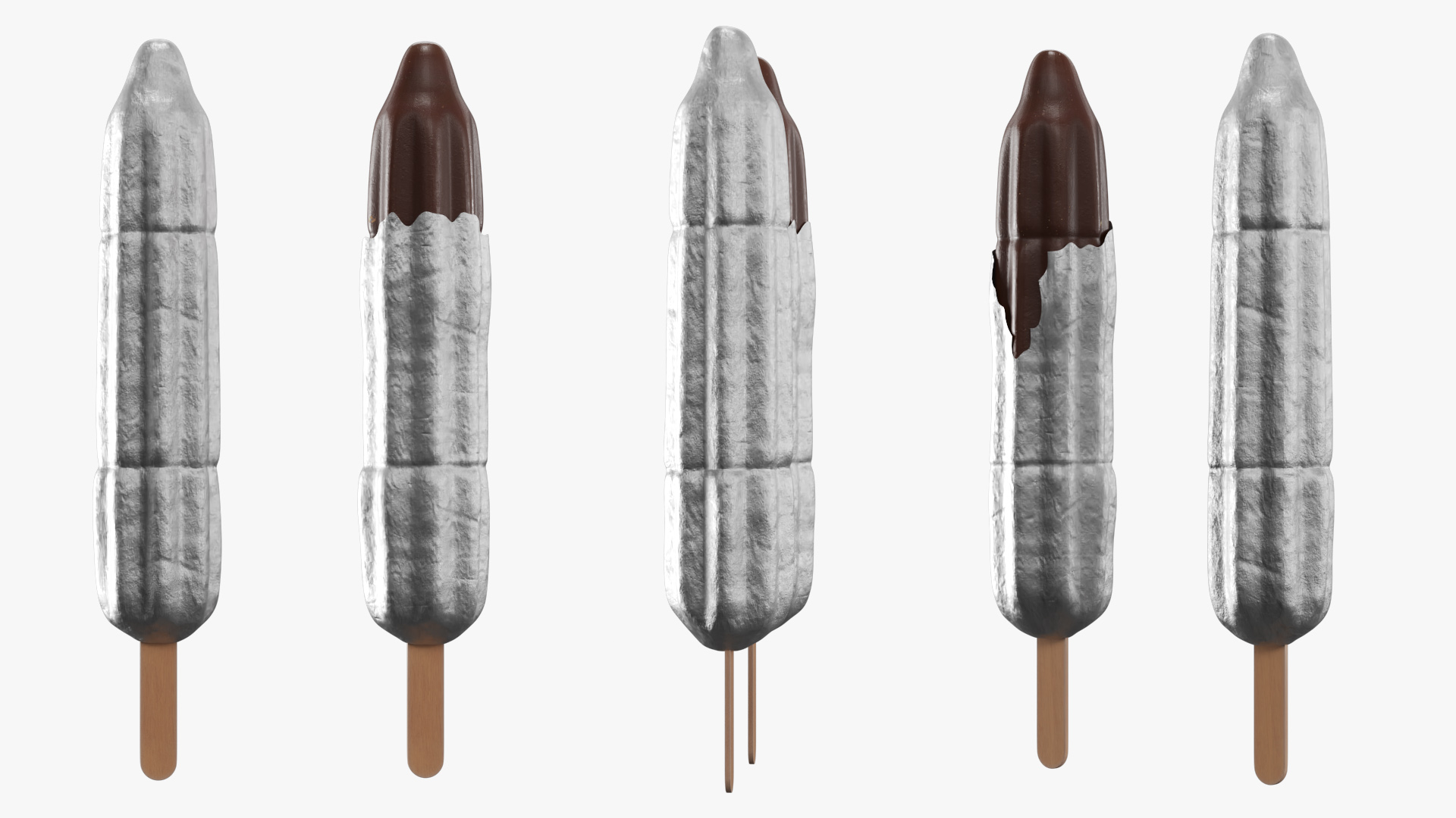 Chocolate Covered Ice Cream Foil Wrapped Silver - view 2