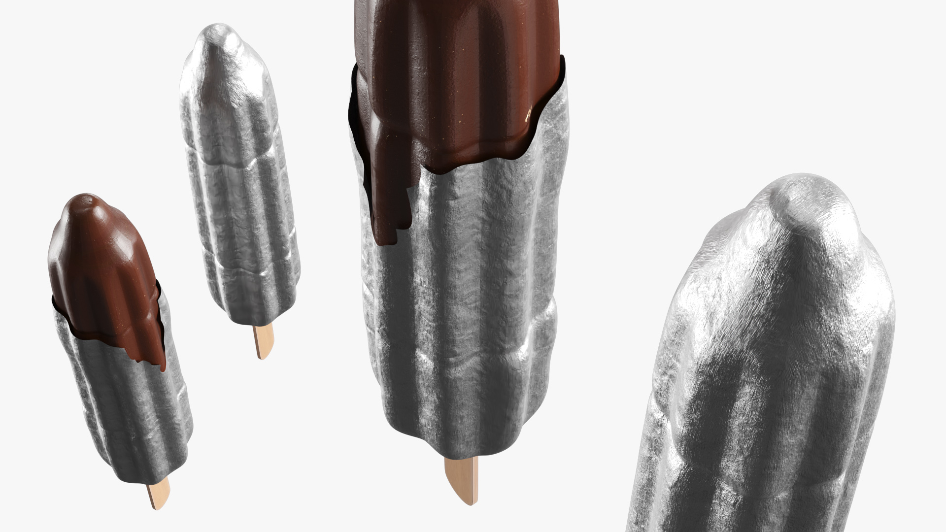 Chocolate Covered Ice Cream Foil Wrapped Silver - view 4