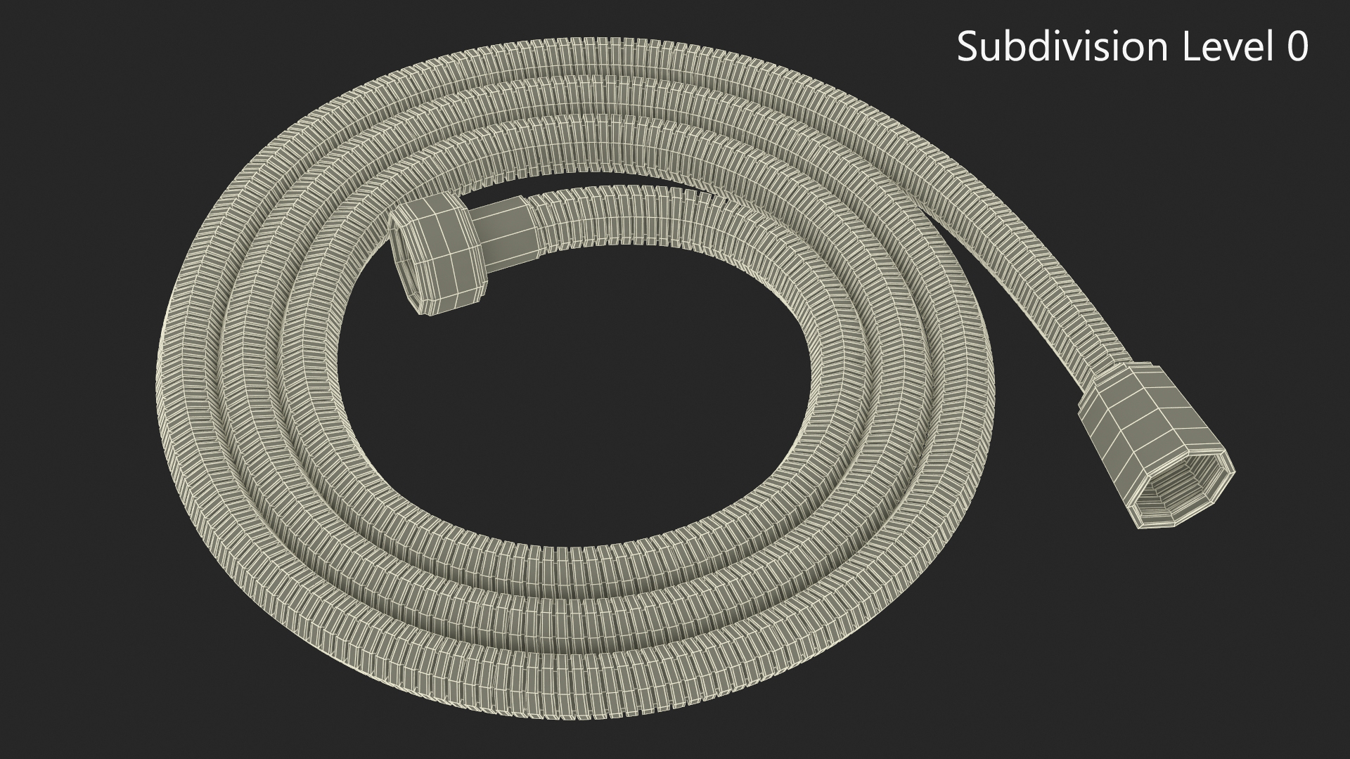 Flexible Shower Hose Golden 3D