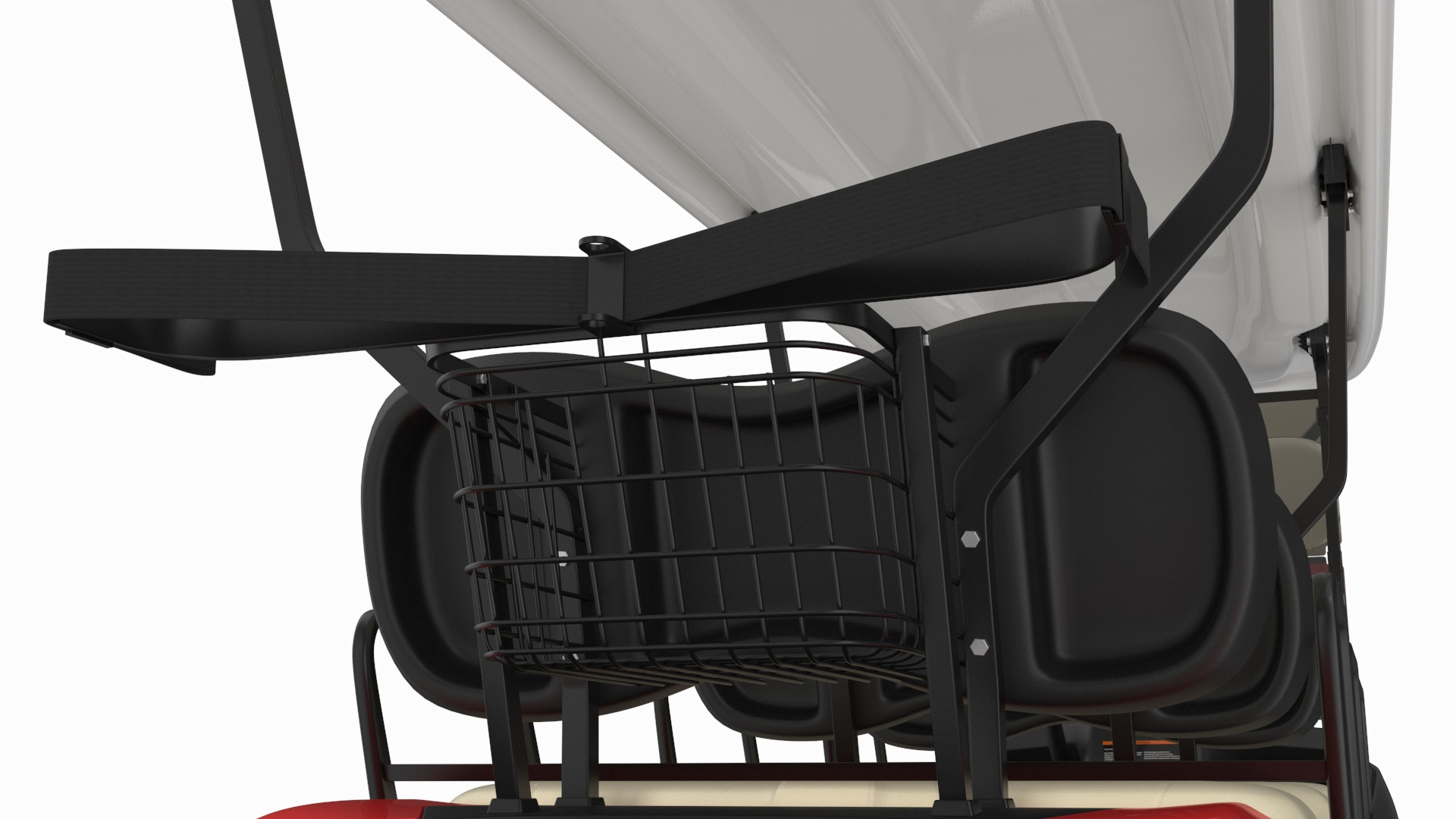 Yamaha Golf Electric Six Seat Car Red Rigged 3D model