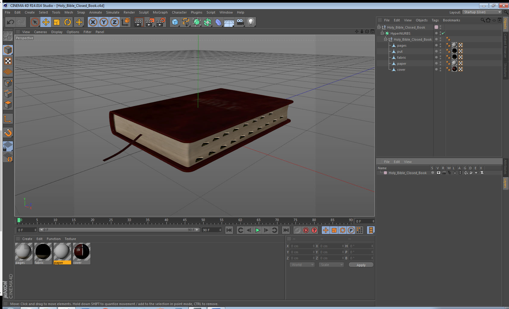 Holy Bible Closed Book 3D