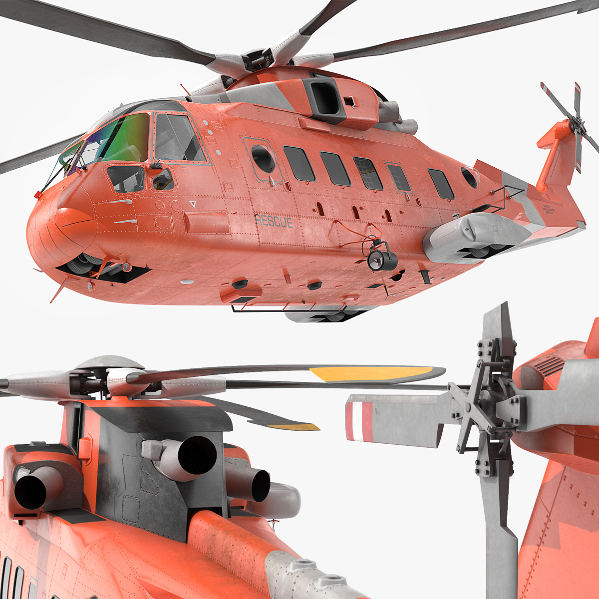 Search and Rescue Helicopter Rigged