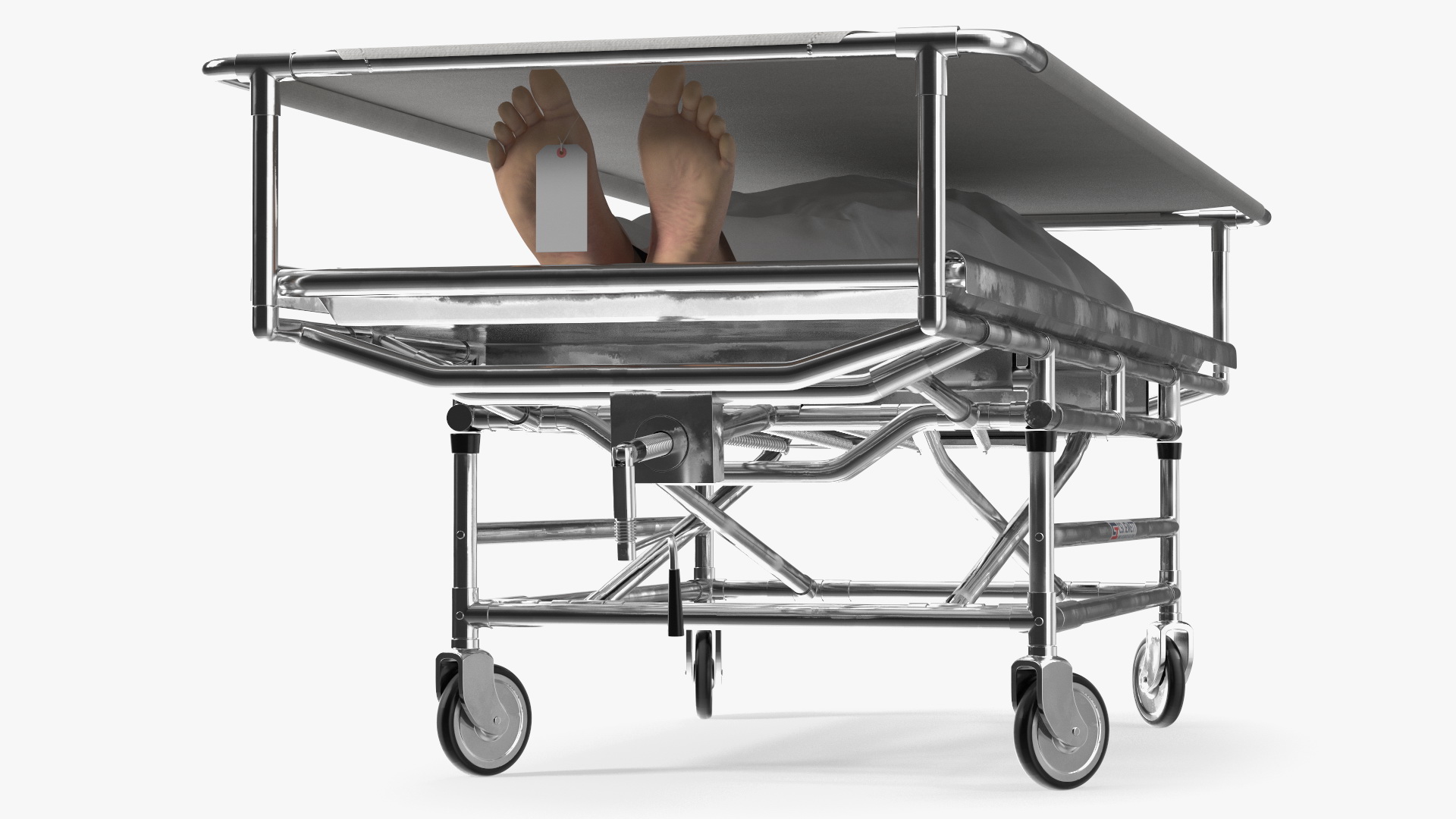 Covered Gurney CSI Jevett with Male Corpse 3D