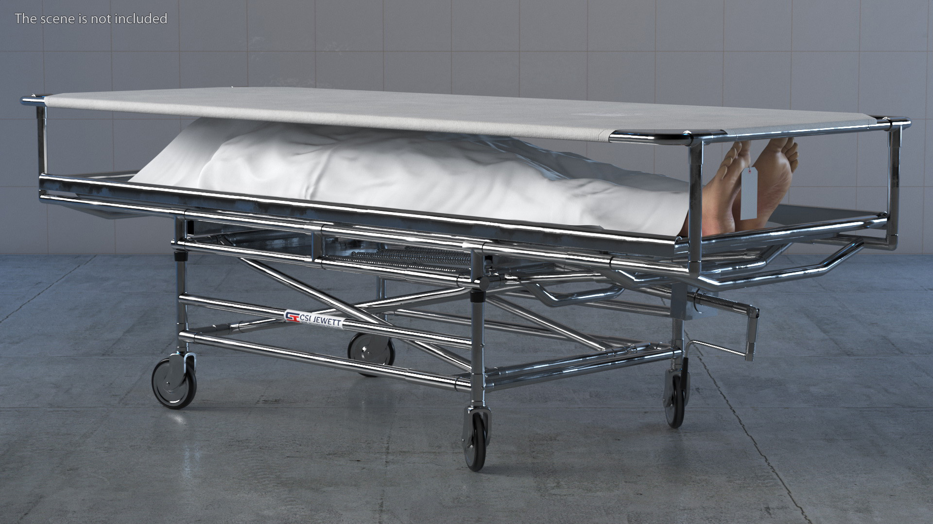 Covered Gurney CSI Jevett with Male Corpse 3D