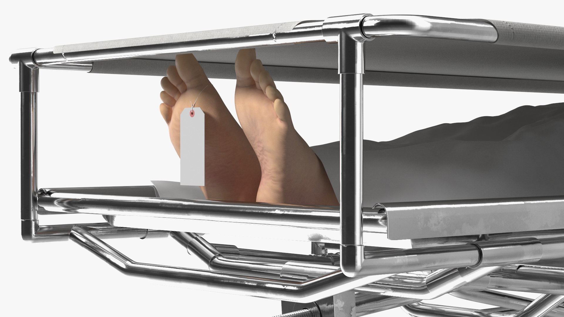 Covered Gurney CSI Jevett with Male Corpse 3D