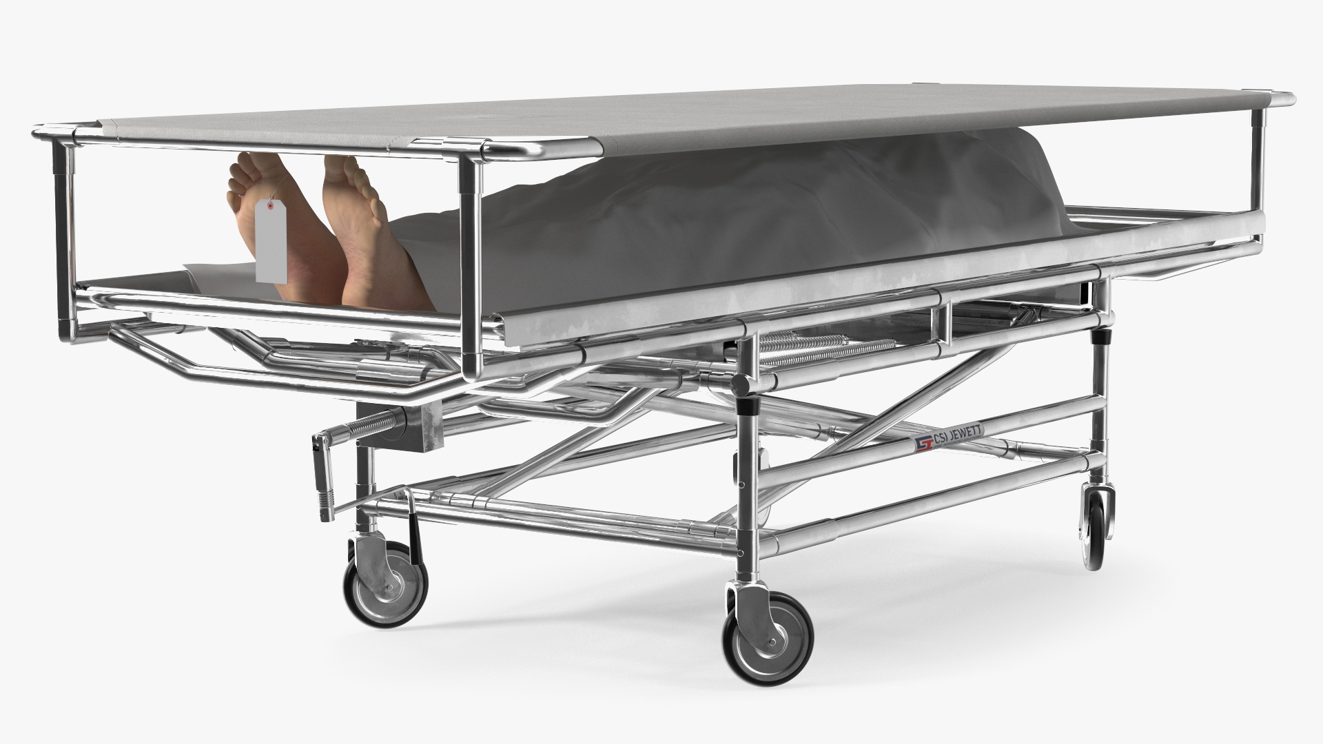 Covered Gurney CSI Jevett with Male Corpse 3D