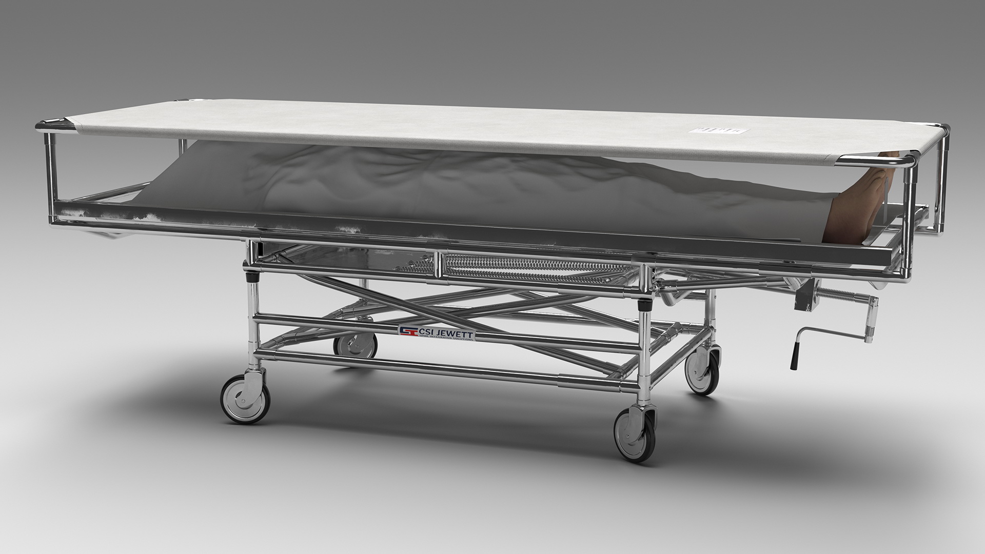 Covered Gurney CSI Jevett with Male Corpse 3D