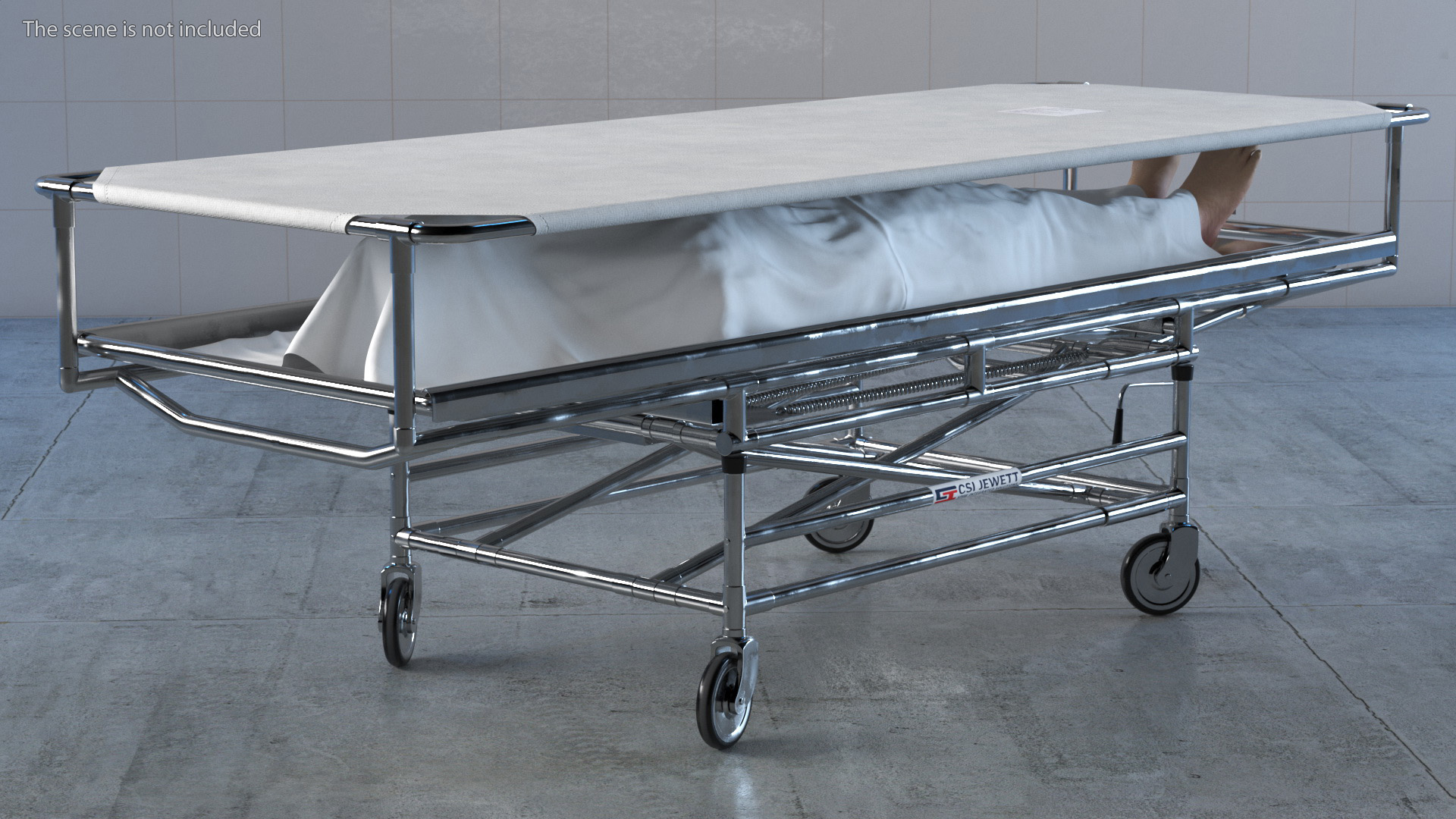 Covered Gurney CSI Jevett with Male Corpse 3D