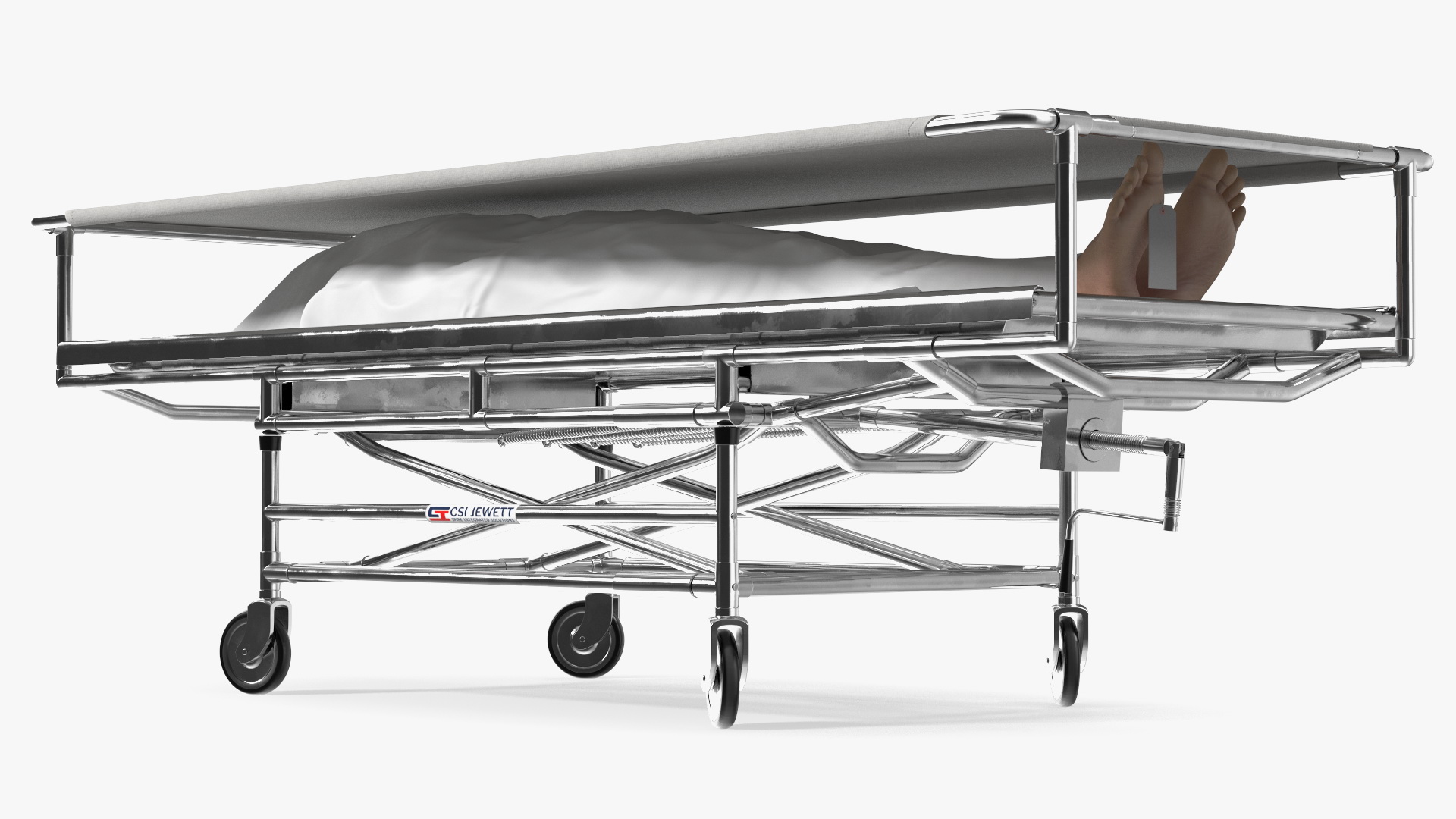 Covered Gurney CSI Jevett with Male Corpse 3D