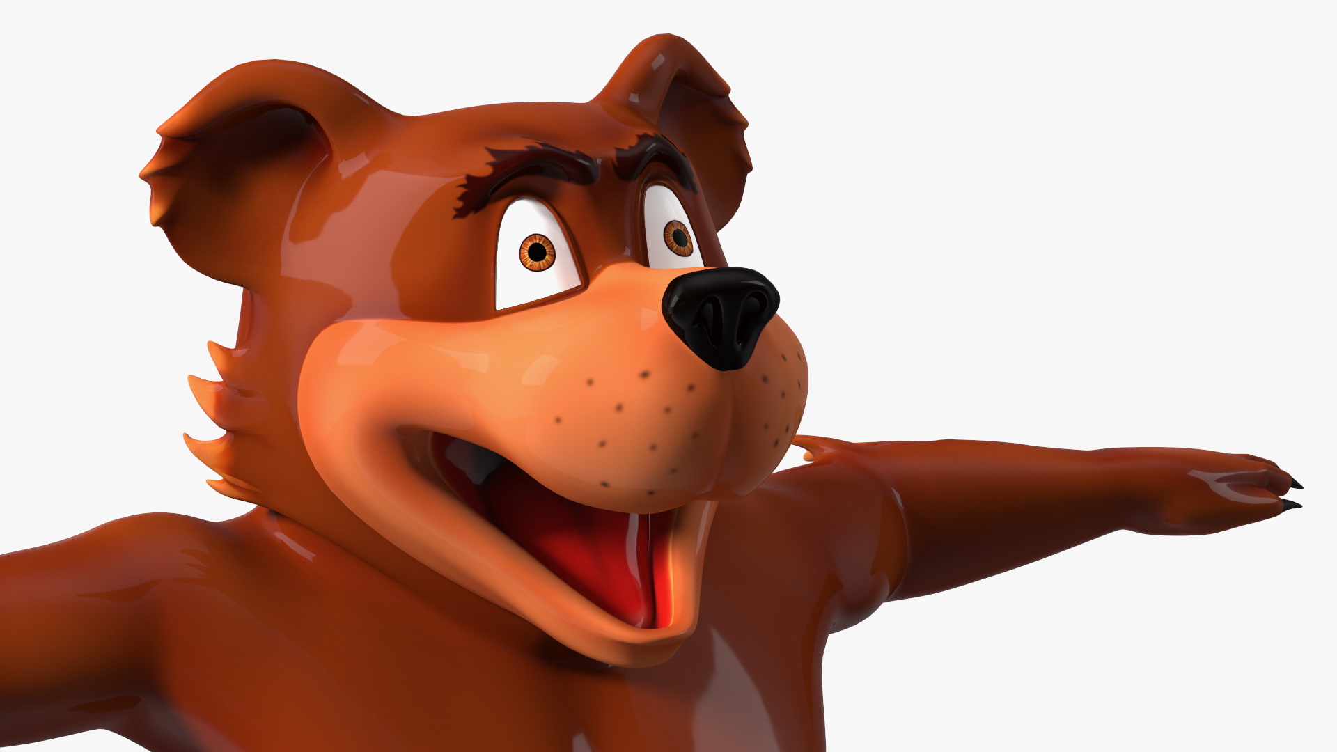 3D Funny Brown Bear