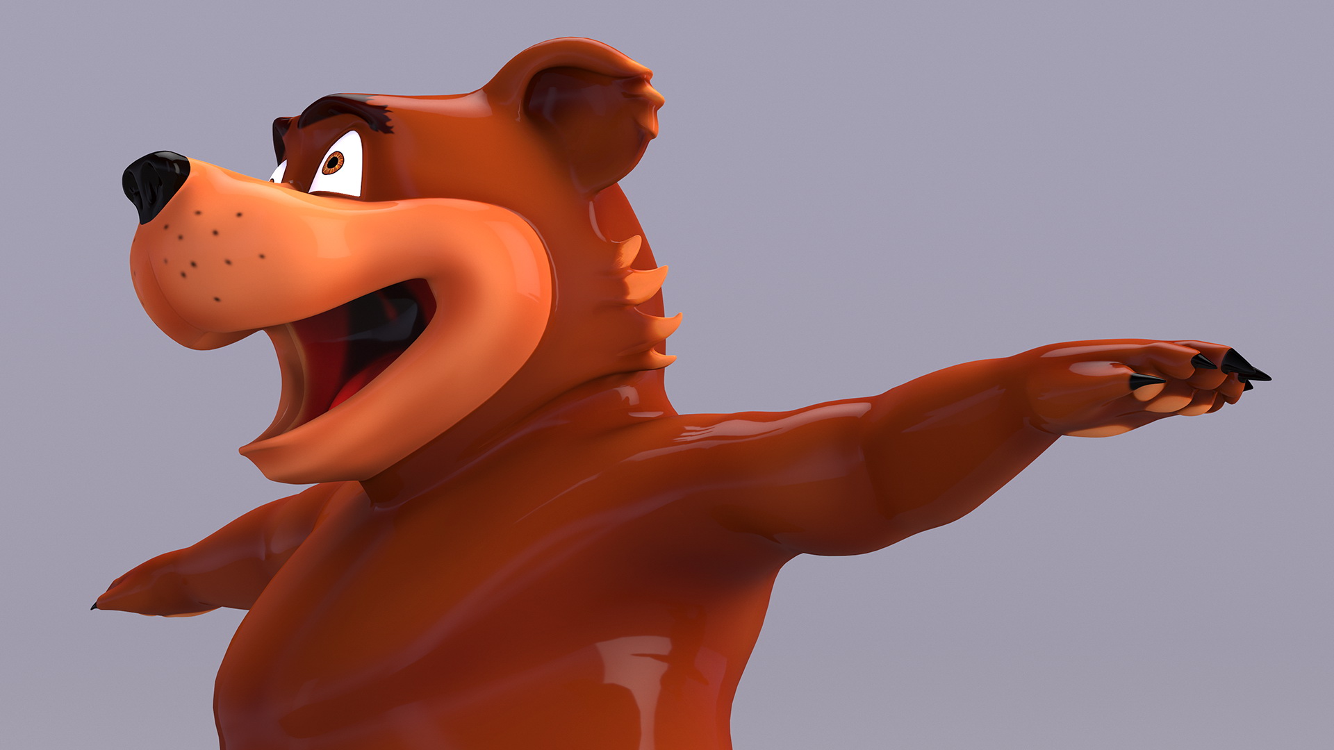 3D Funny Brown Bear
