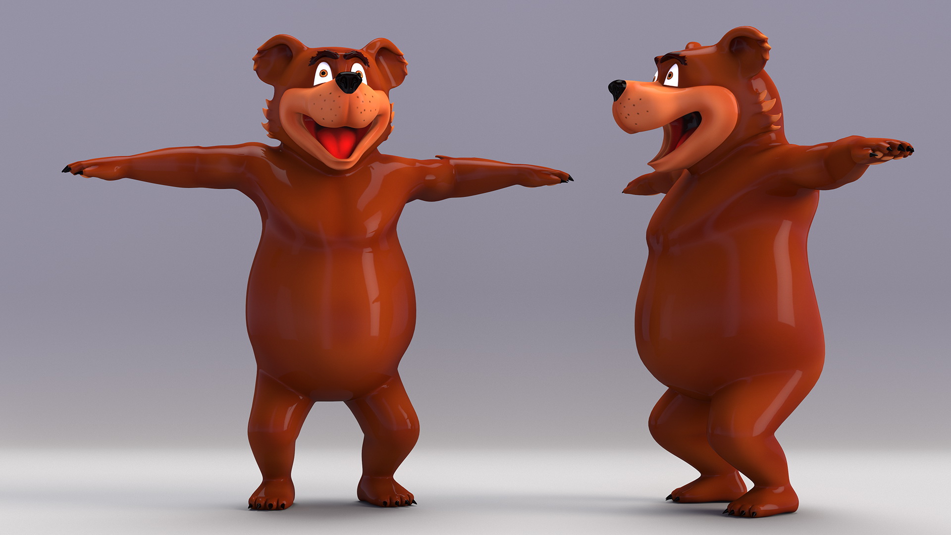 3D Funny Brown Bear