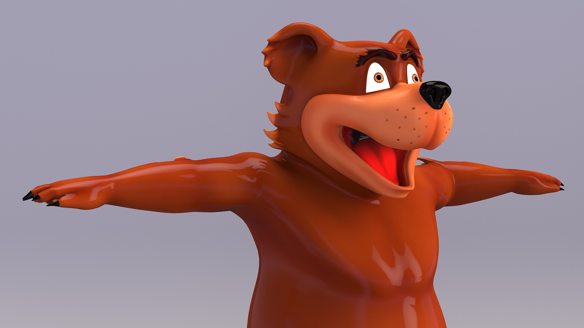 3D Funny Brown Bear