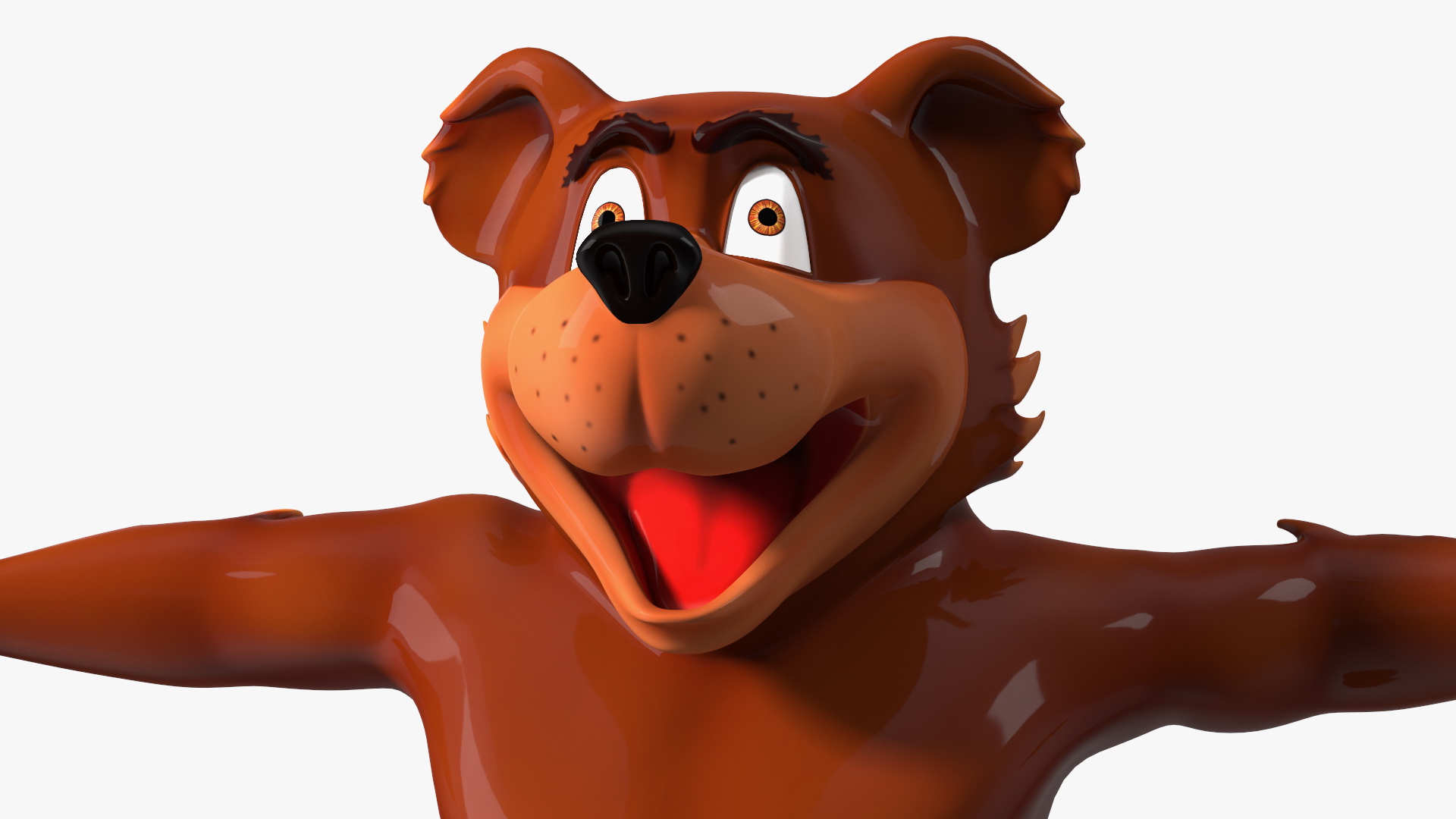 3D Funny Brown Bear