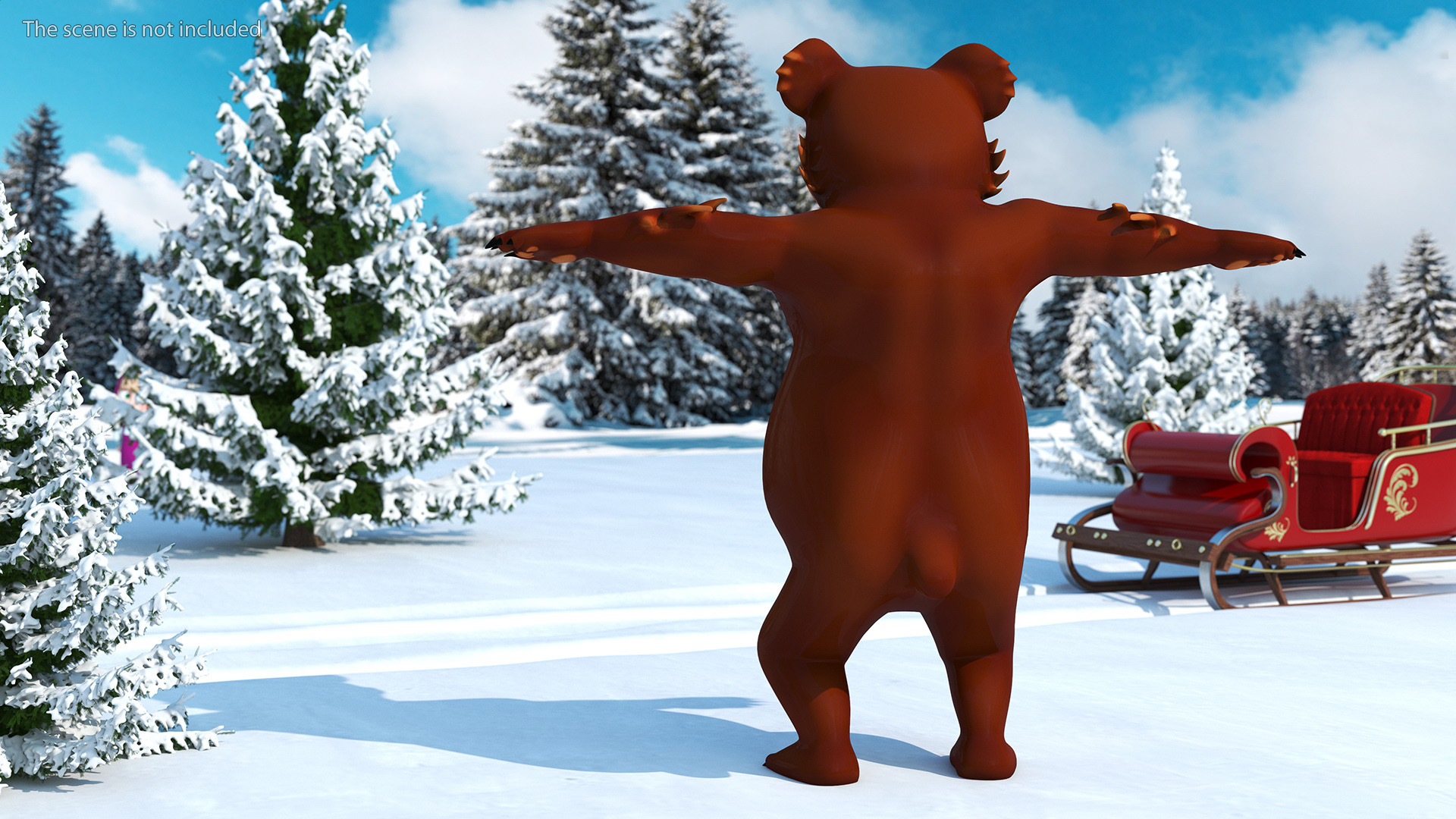 3D Funny Brown Bear