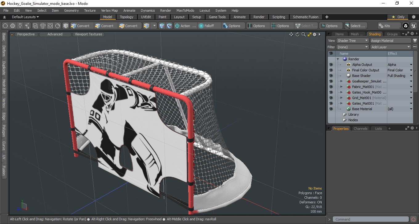 3D Hockey Goalie Simulator model