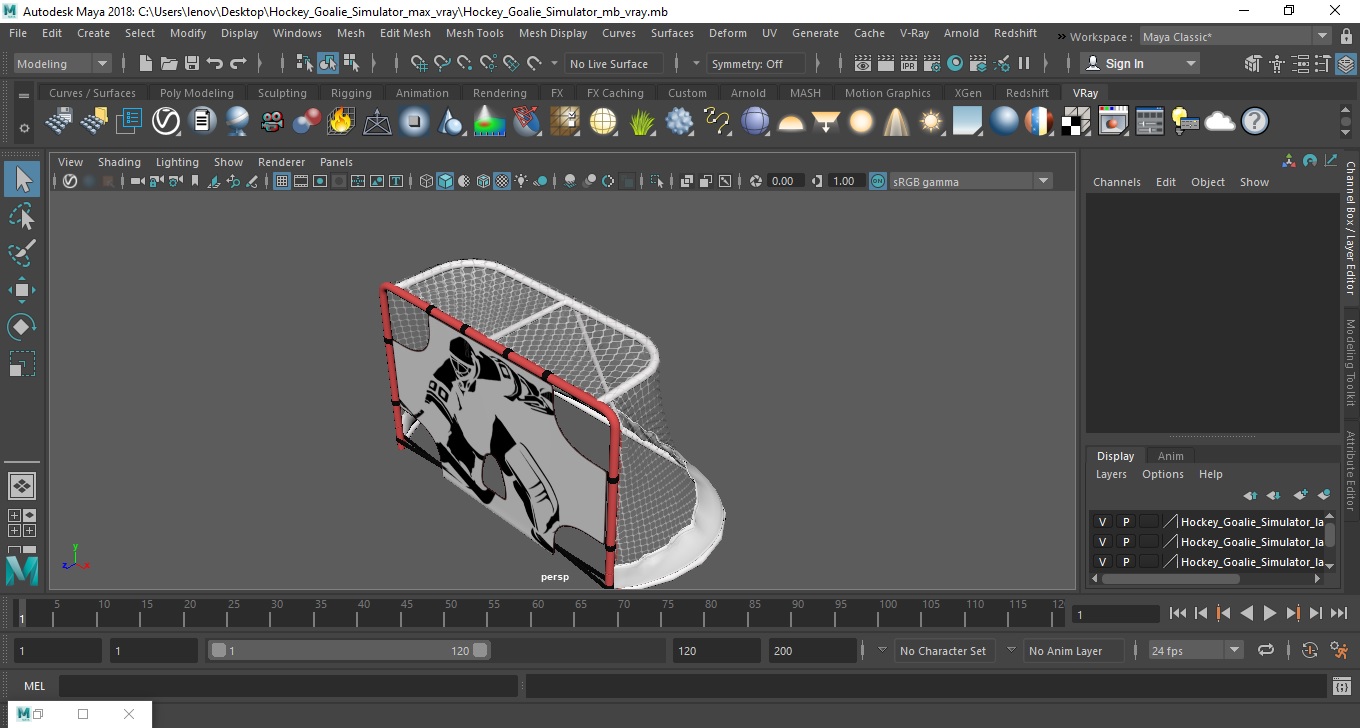 3D Hockey Goalie Simulator model