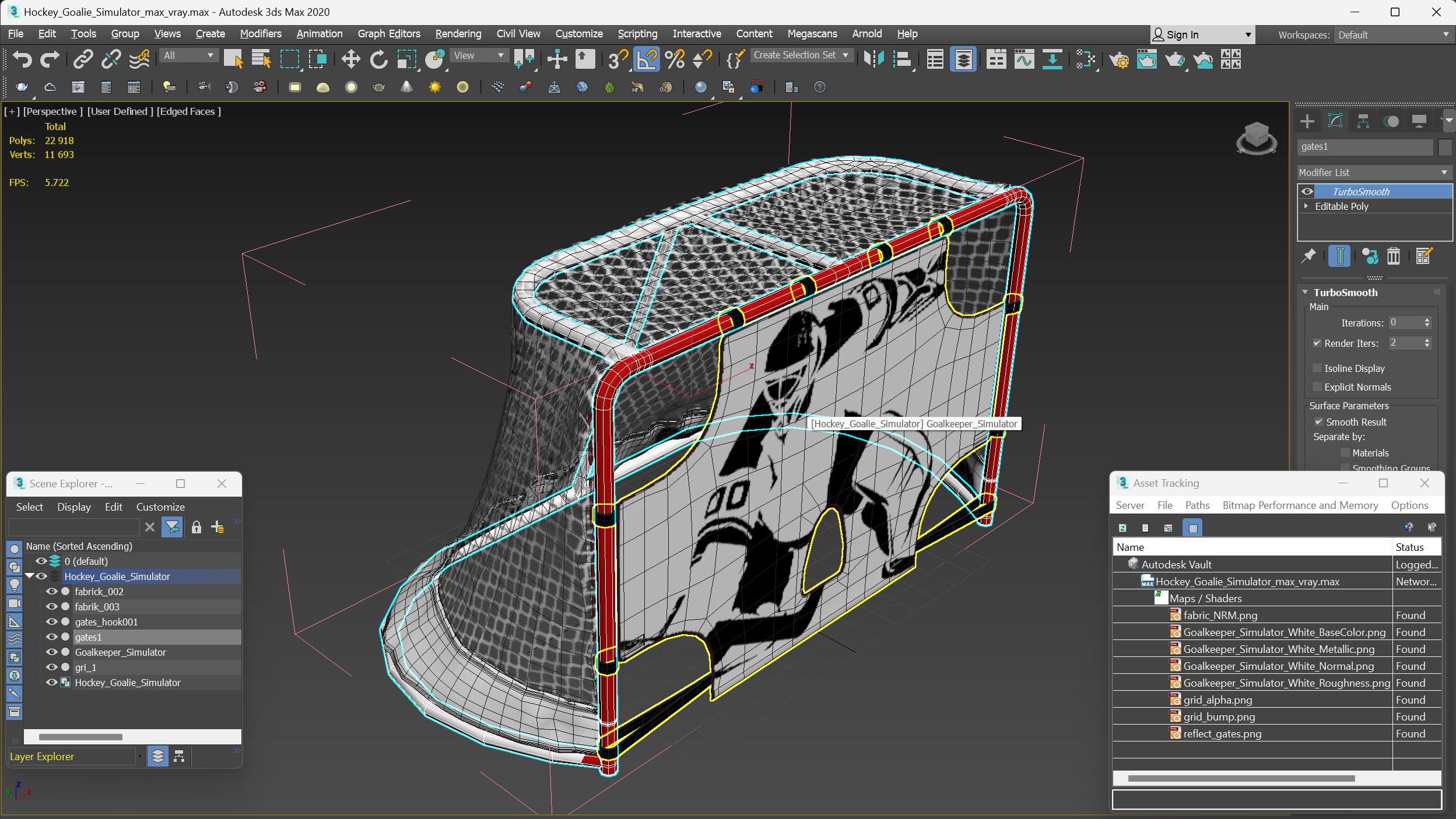 3D Hockey Goalie Simulator model