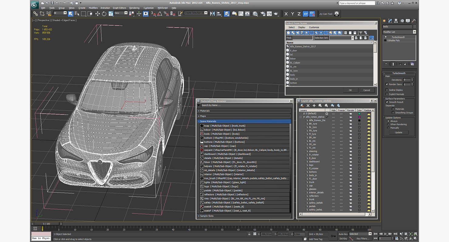 3D Alfa Romeo Stelvio 2017 model