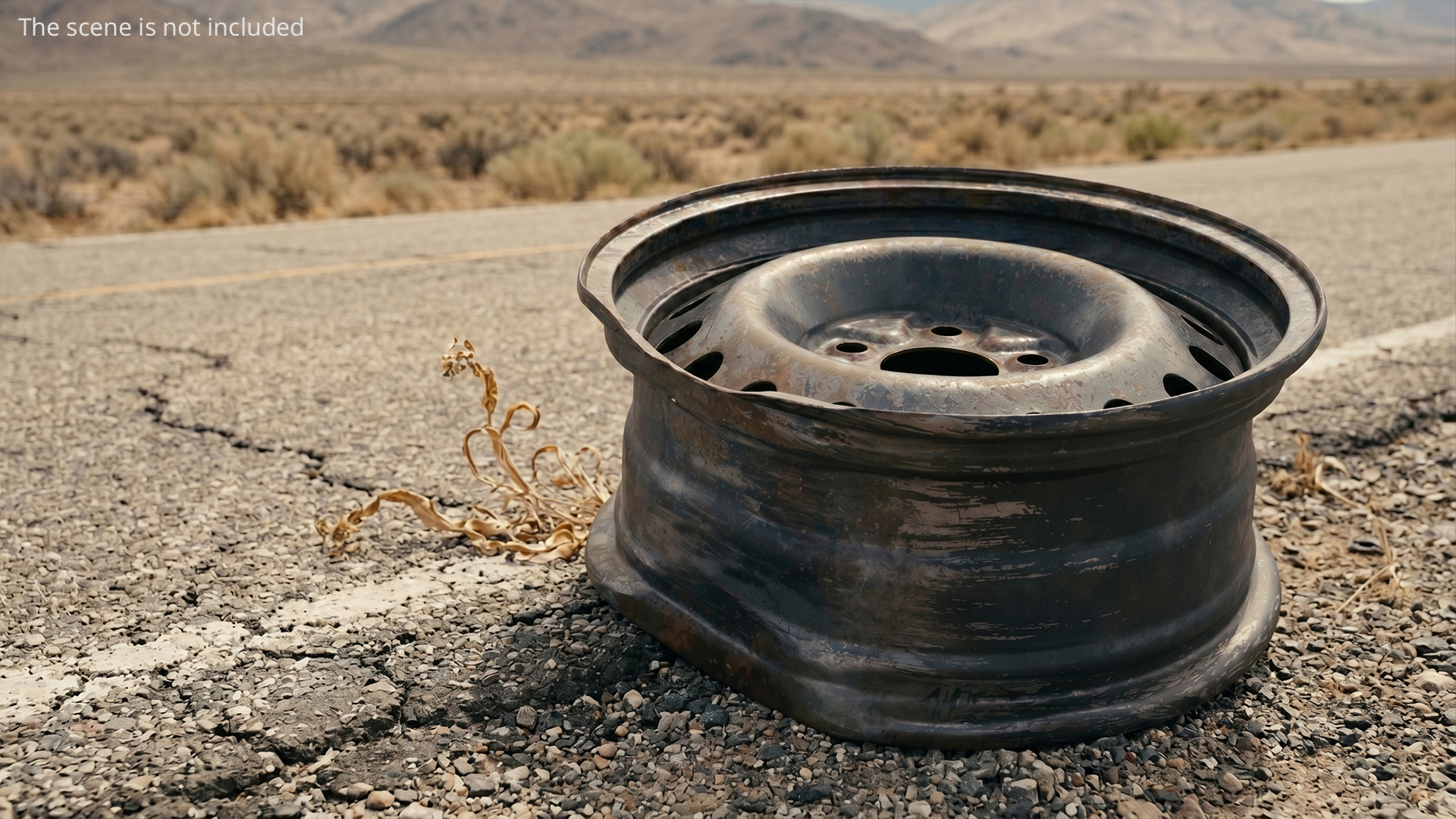 Damaged Automotive Rim Old, view 2