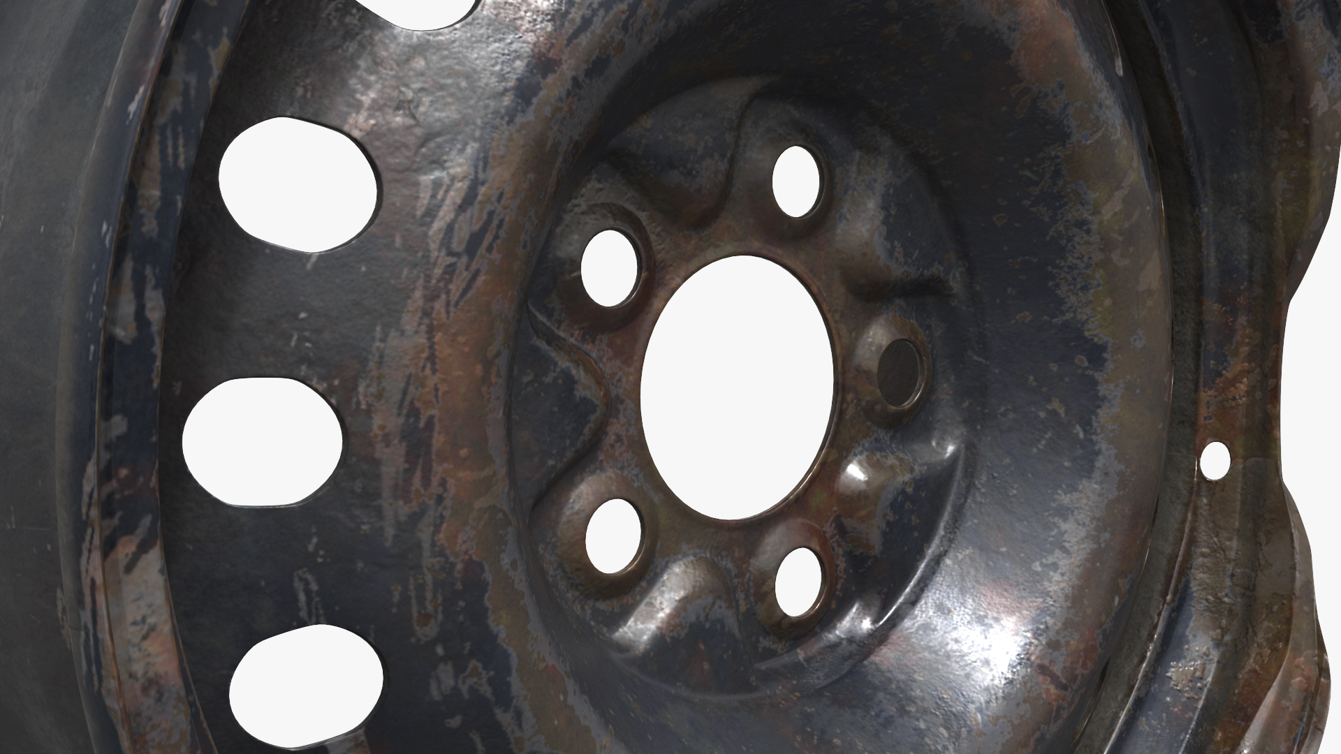 Damaged Automotive Rim Old, view 5