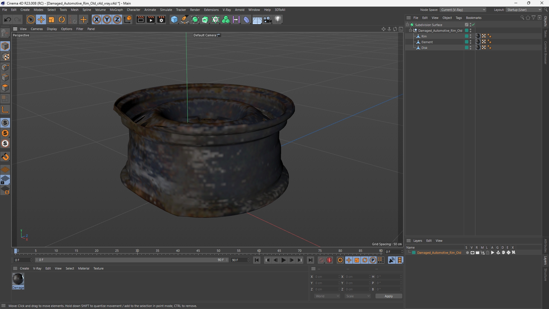 Damaged Automotive Rim Old, view 11