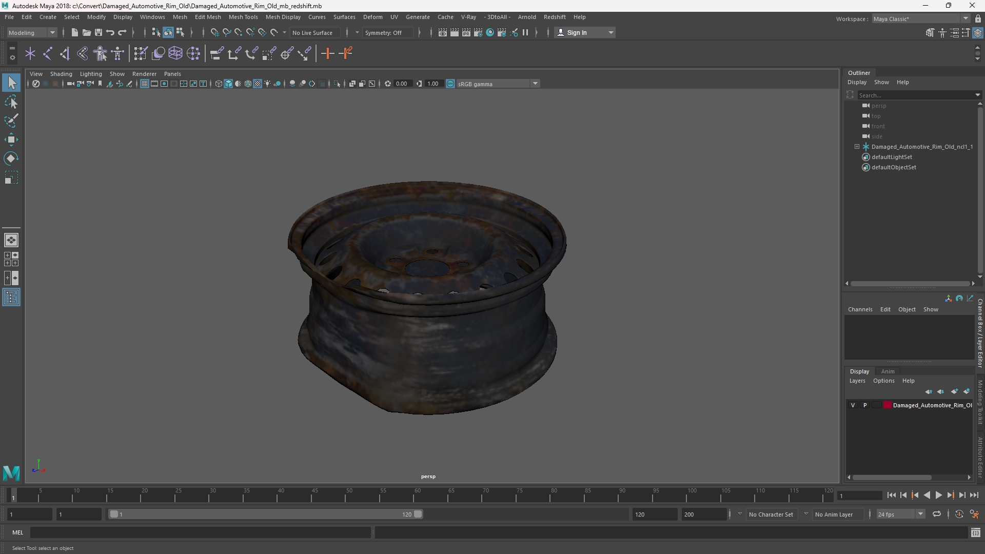 Damaged Automotive Rim Old, view 10