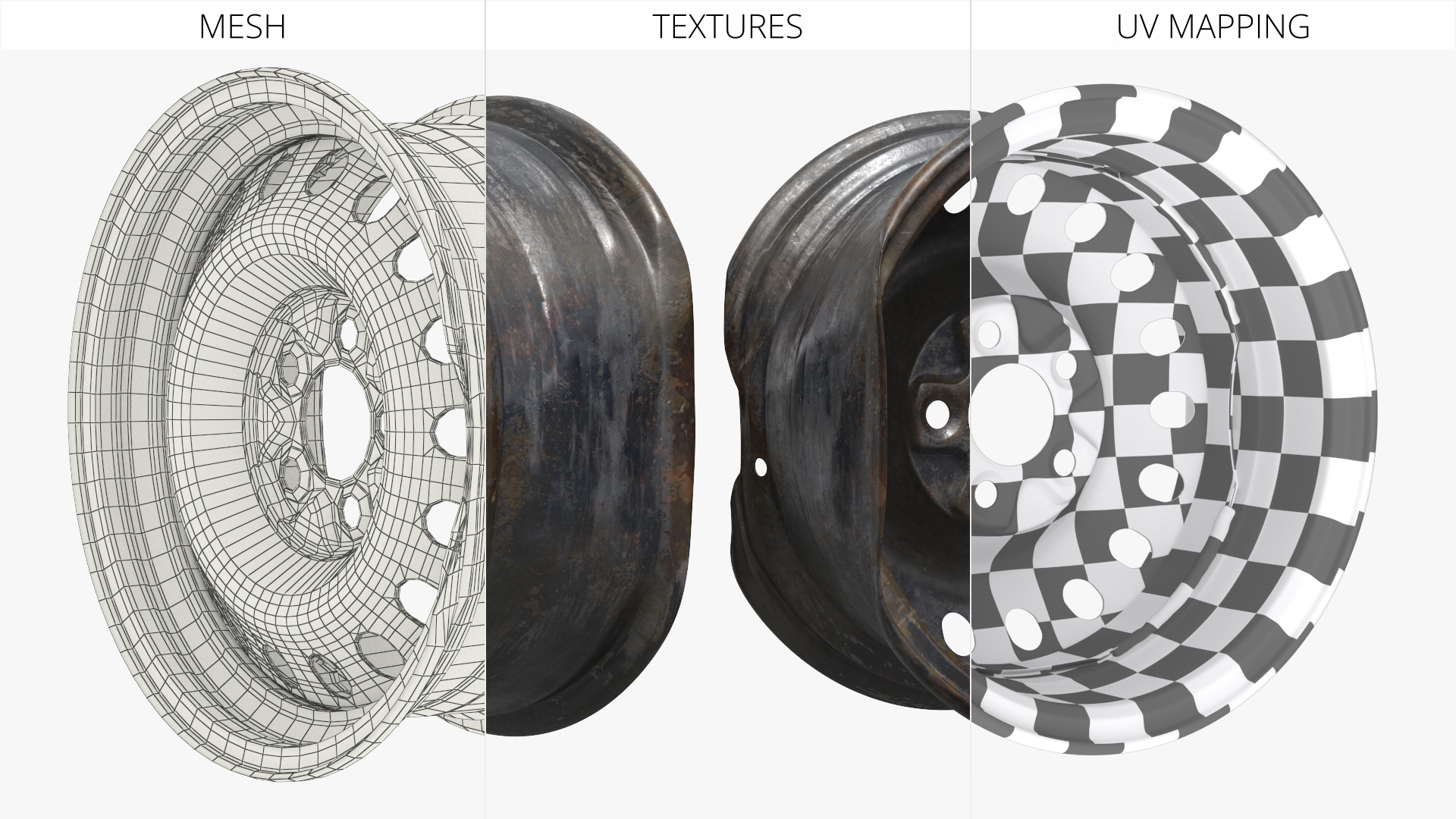 Damaged Automotive Rim Old, view 7
