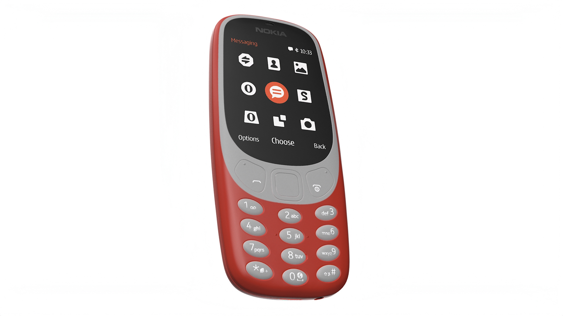 3D Red Nokia 3310 New Lights On model