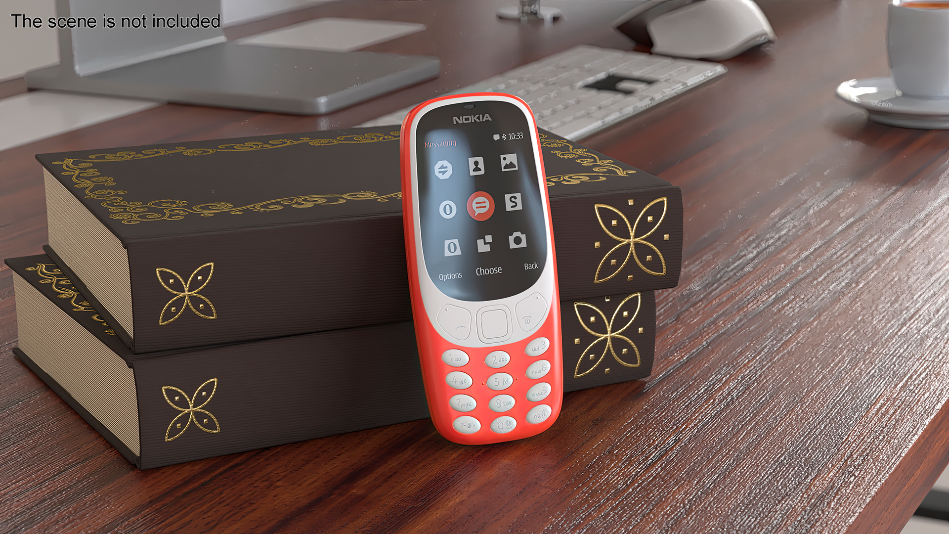 3D Red Nokia 3310 New Lights On model