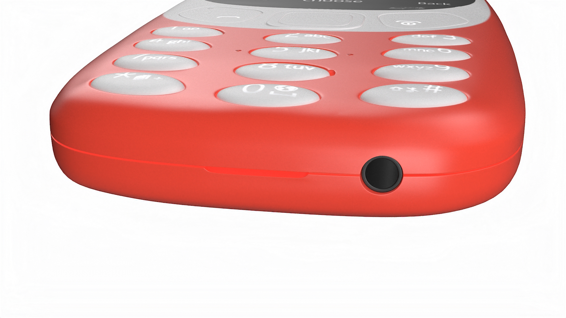 3D Red Nokia 3310 New Lights On model