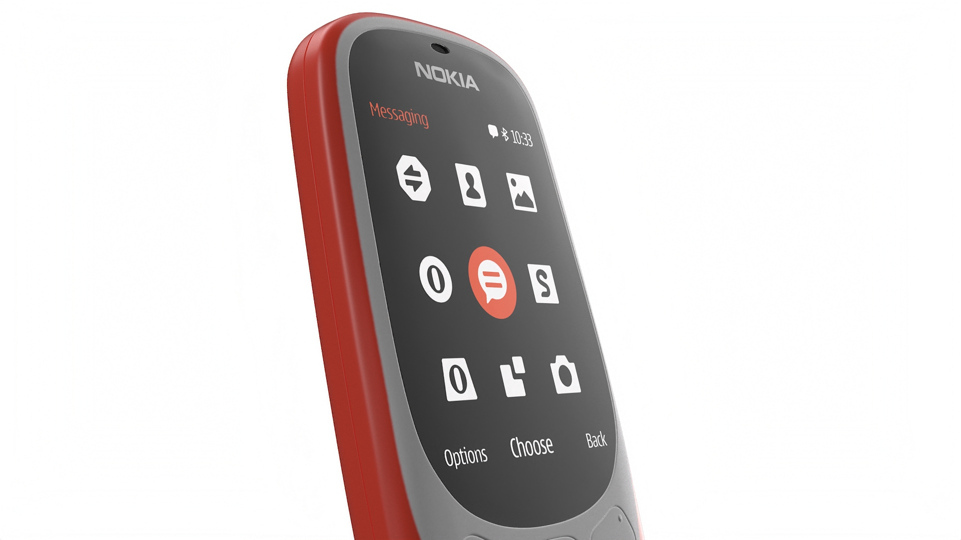 3D Red Nokia 3310 New Lights On model