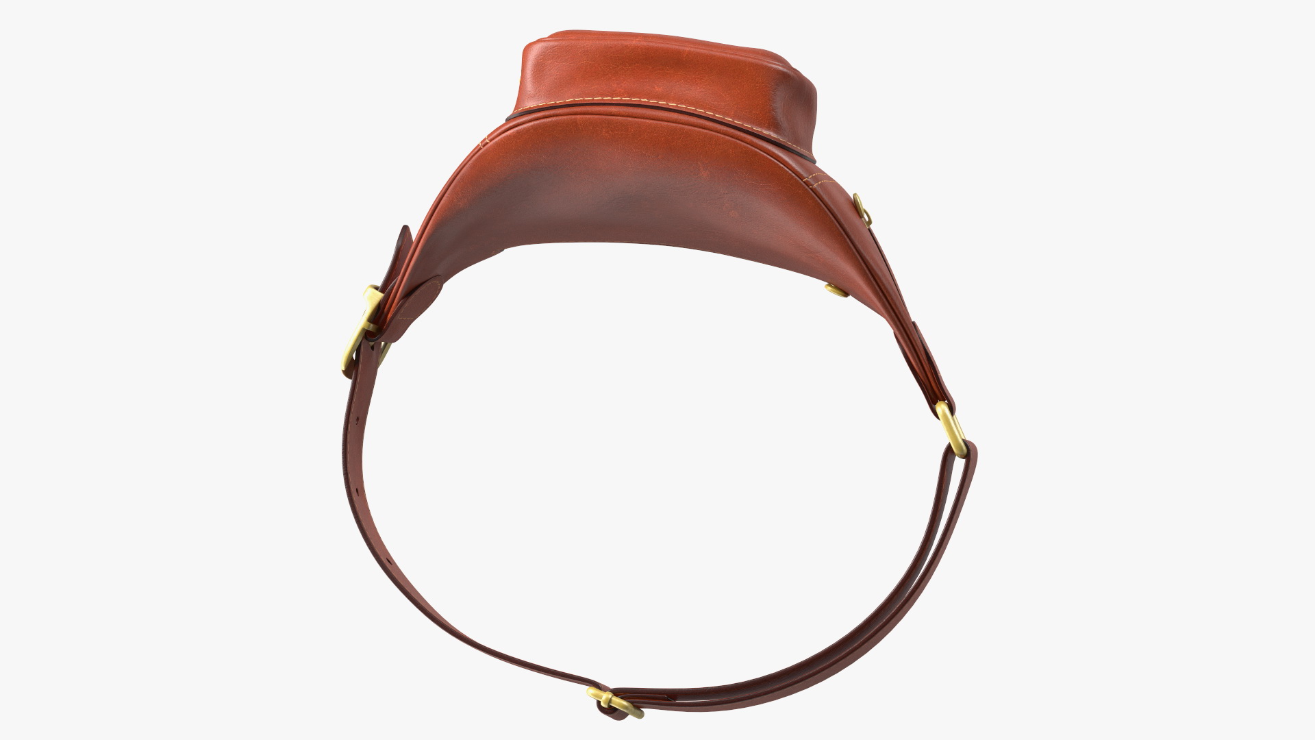 3D Brown Leather Waist Bag model