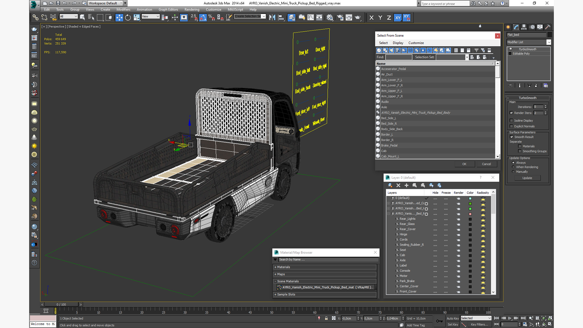 AYRO Vanish Electric Mini Truck Pickup Bed Rigged 3D model
