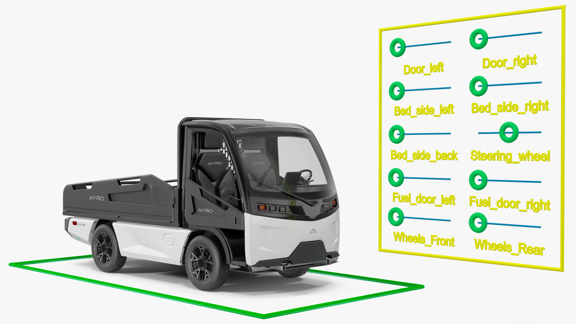 AYRO Vanish Electric Mini Truck Pickup Bed Rigged 3D model
