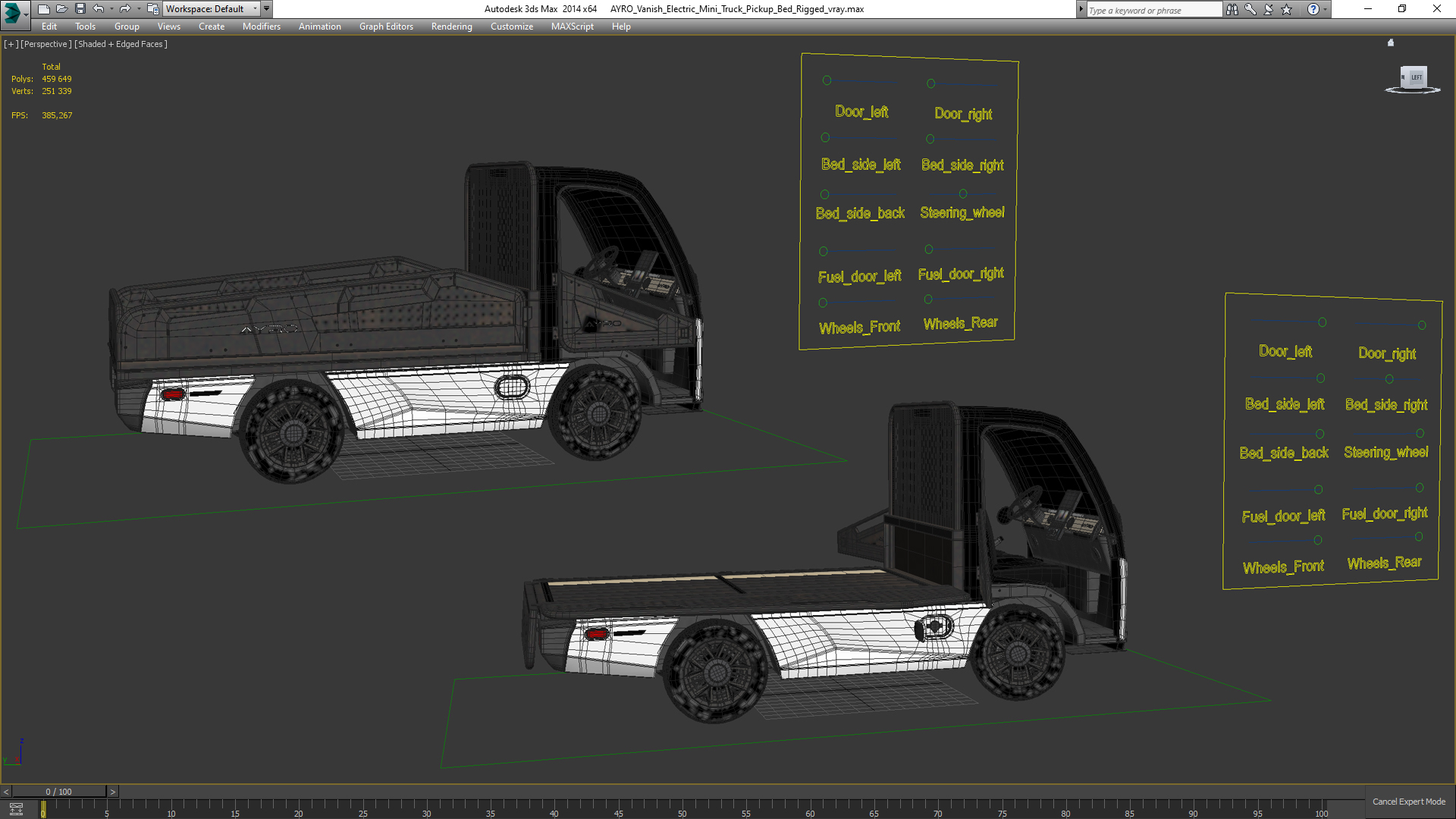 AYRO Vanish Electric Mini Truck Pickup Bed Rigged 3D model