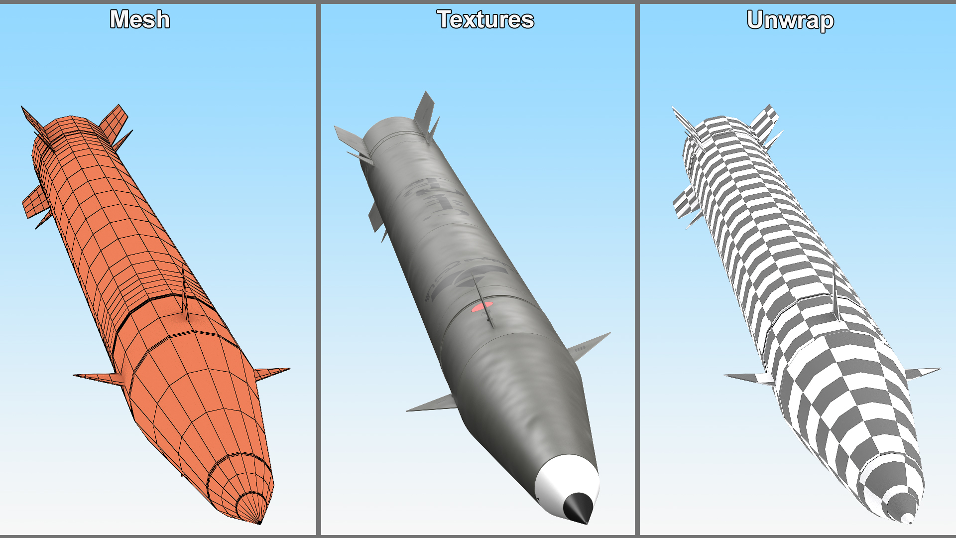 3D Fateh-110 Tactical Strike Missile model