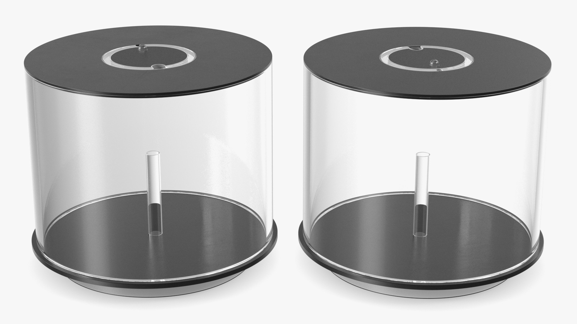 3D model Cylinder Fish Tank Black Empty