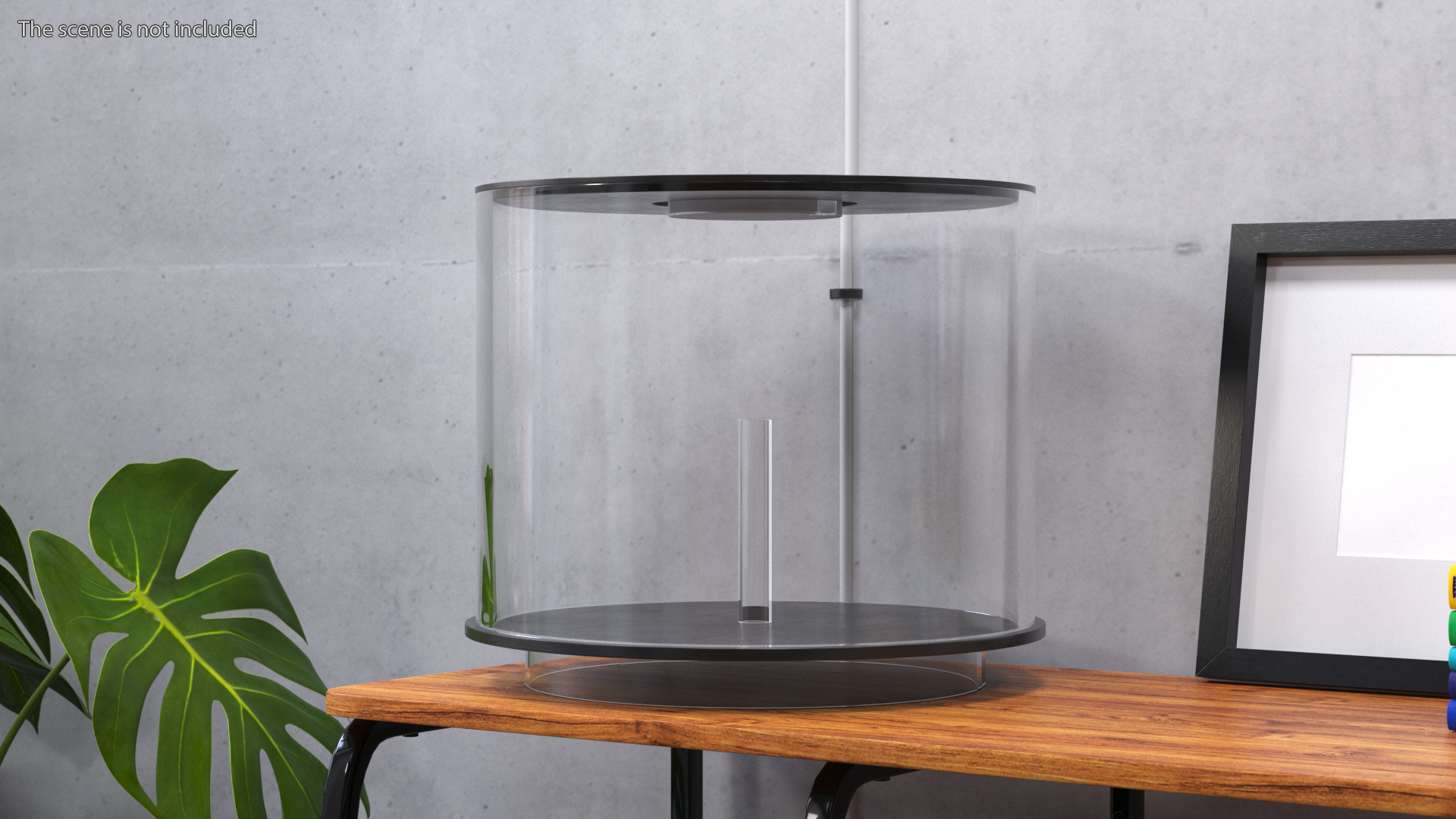 3D model Cylinder Fish Tank Black Empty
