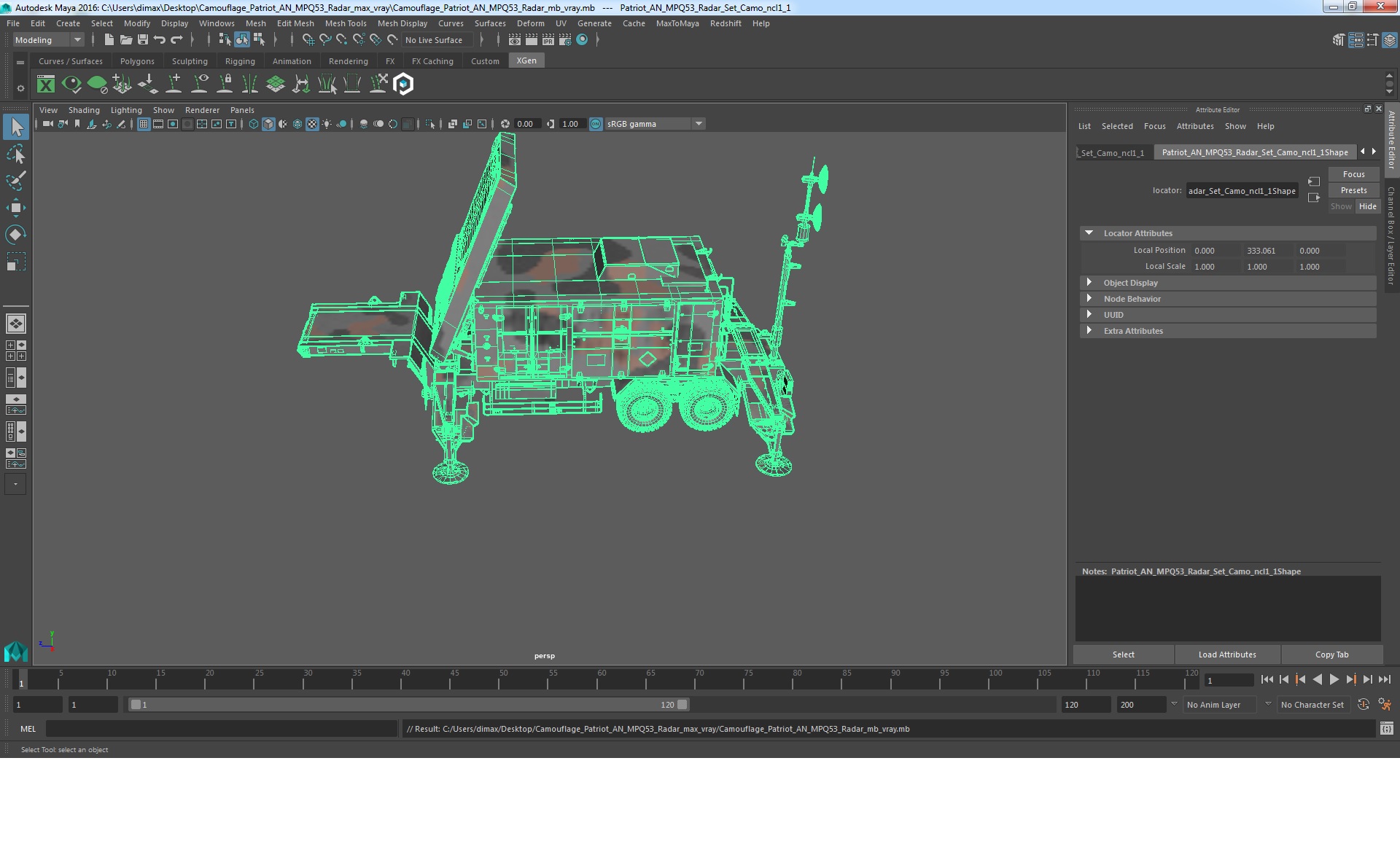 3D Camouflage Patriot AN MPQ53 Radar model