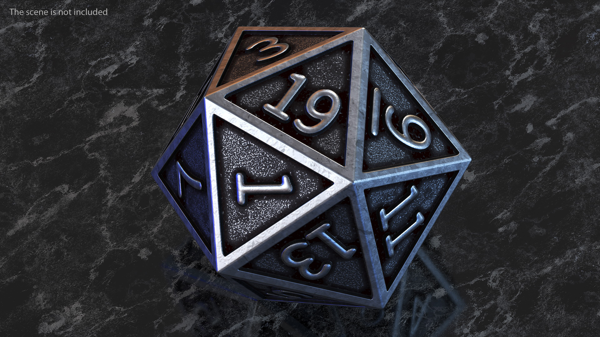 Silver DND Dice Set 3D model