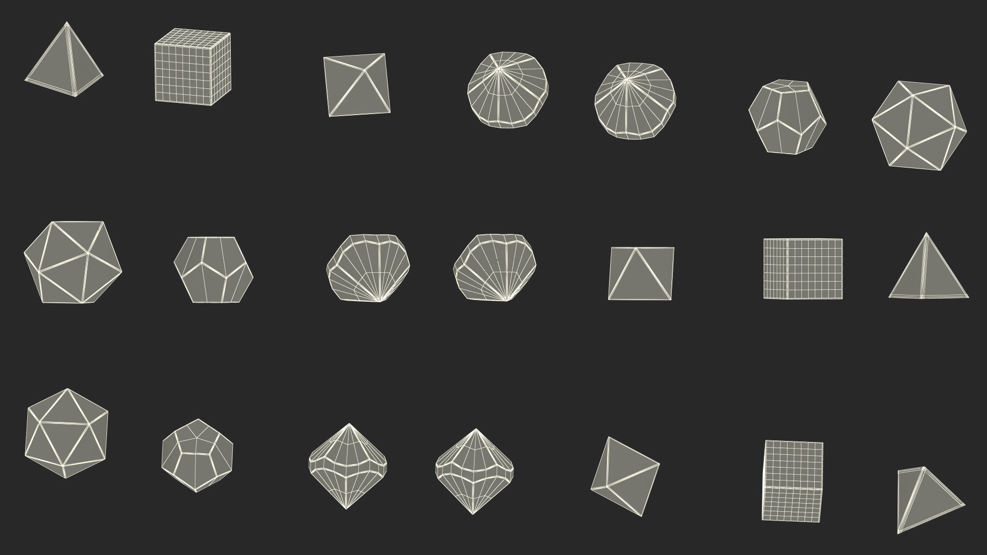 Silver DND Dice Set 3D model