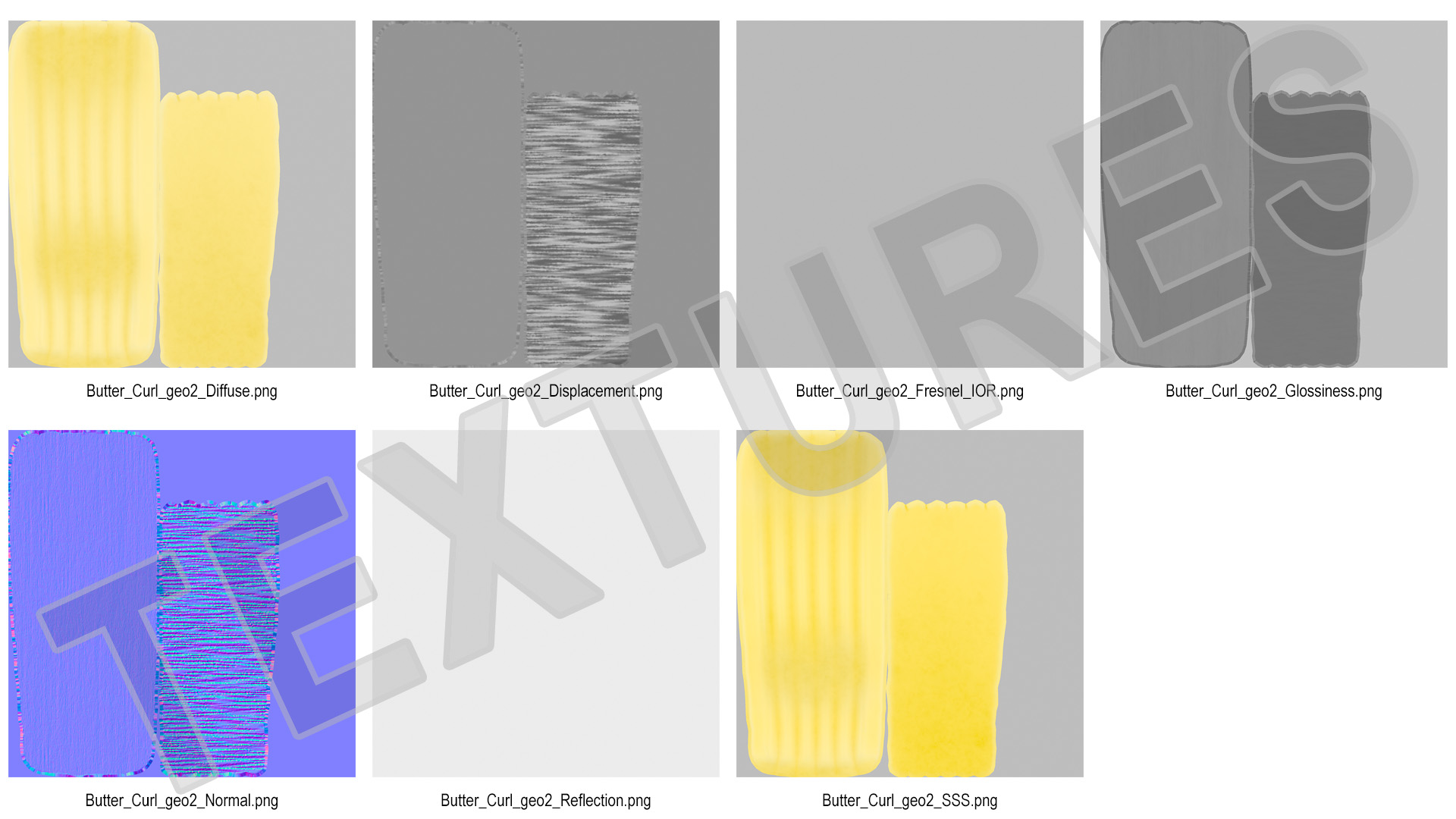 3D model Slice of Butter with Curl