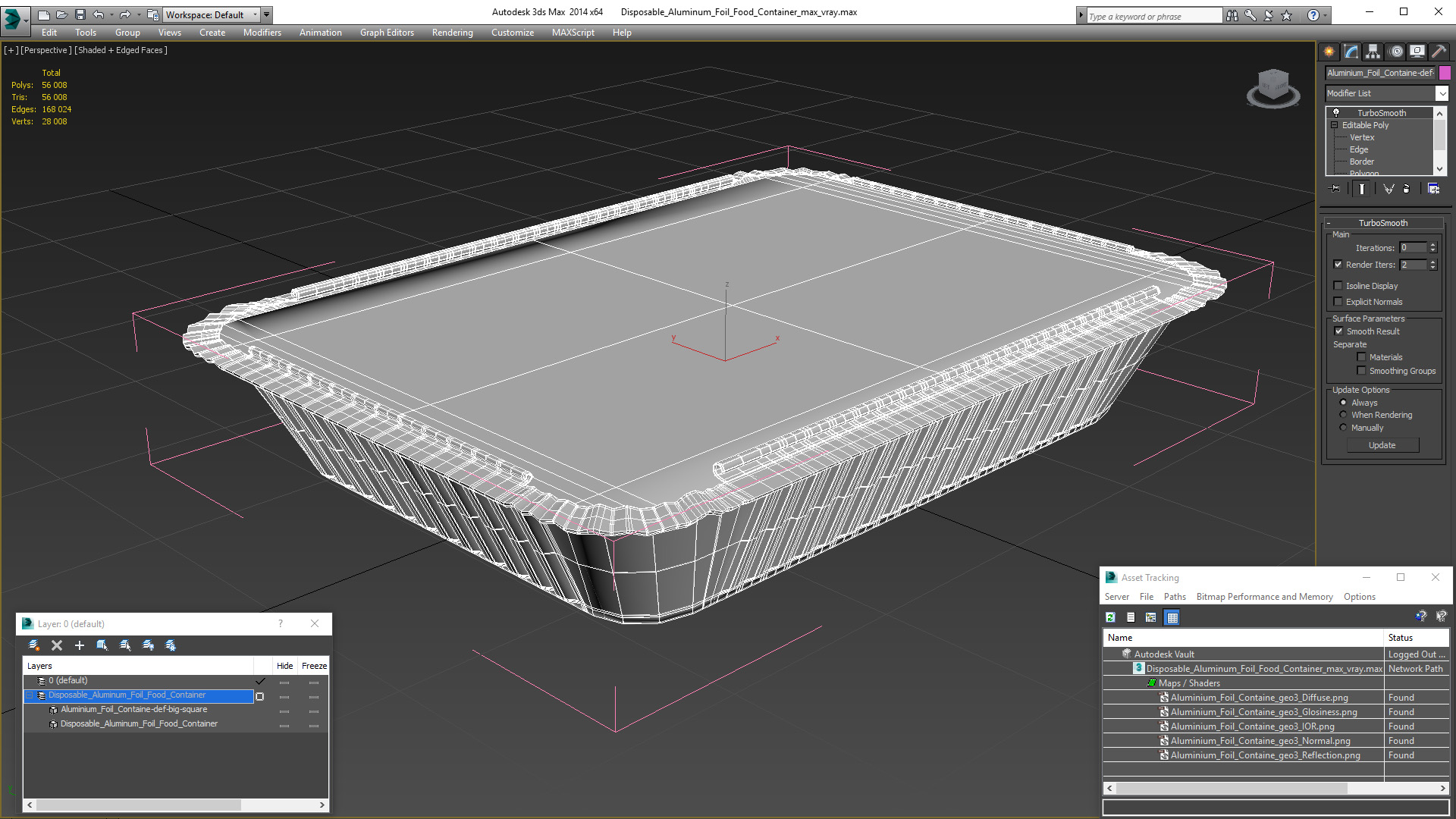 Disposable Aluminum Foil Food Container 3D model