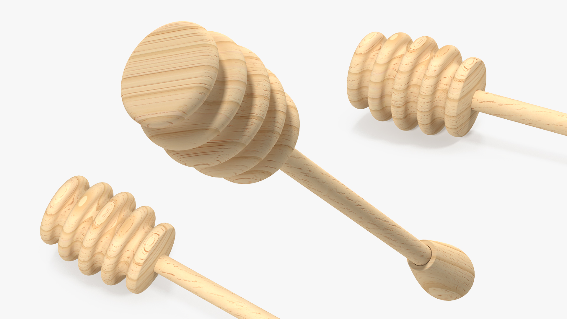 Wooden Dipper Covered with Honey 3D